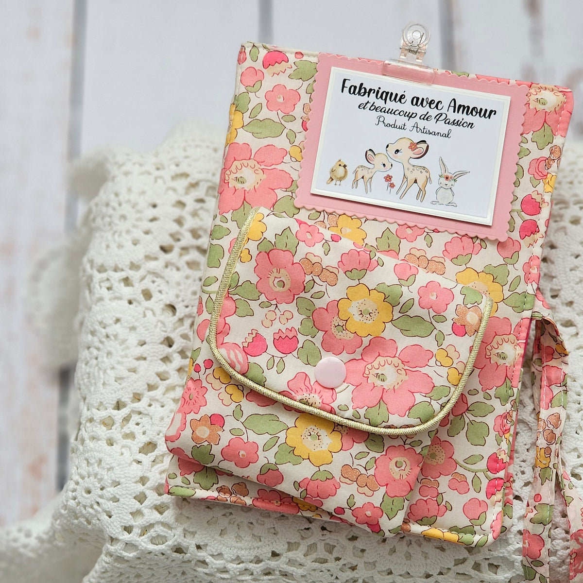 Pochettes liberty rose