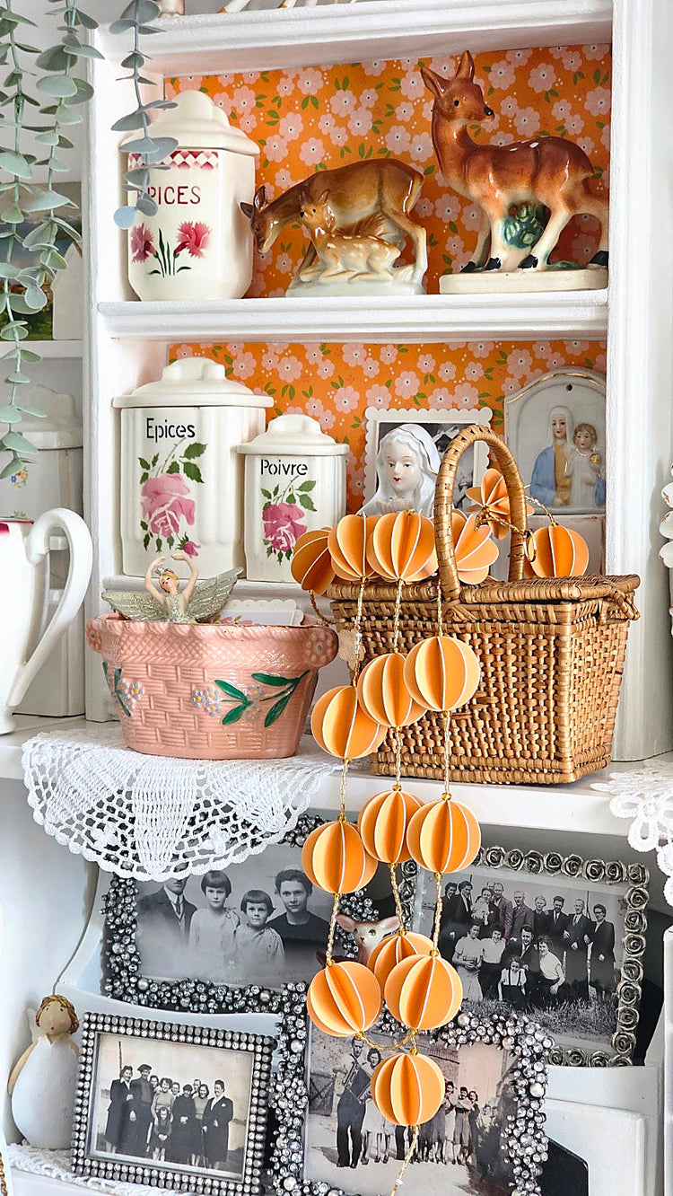 Guirlande décorative en papier orange
