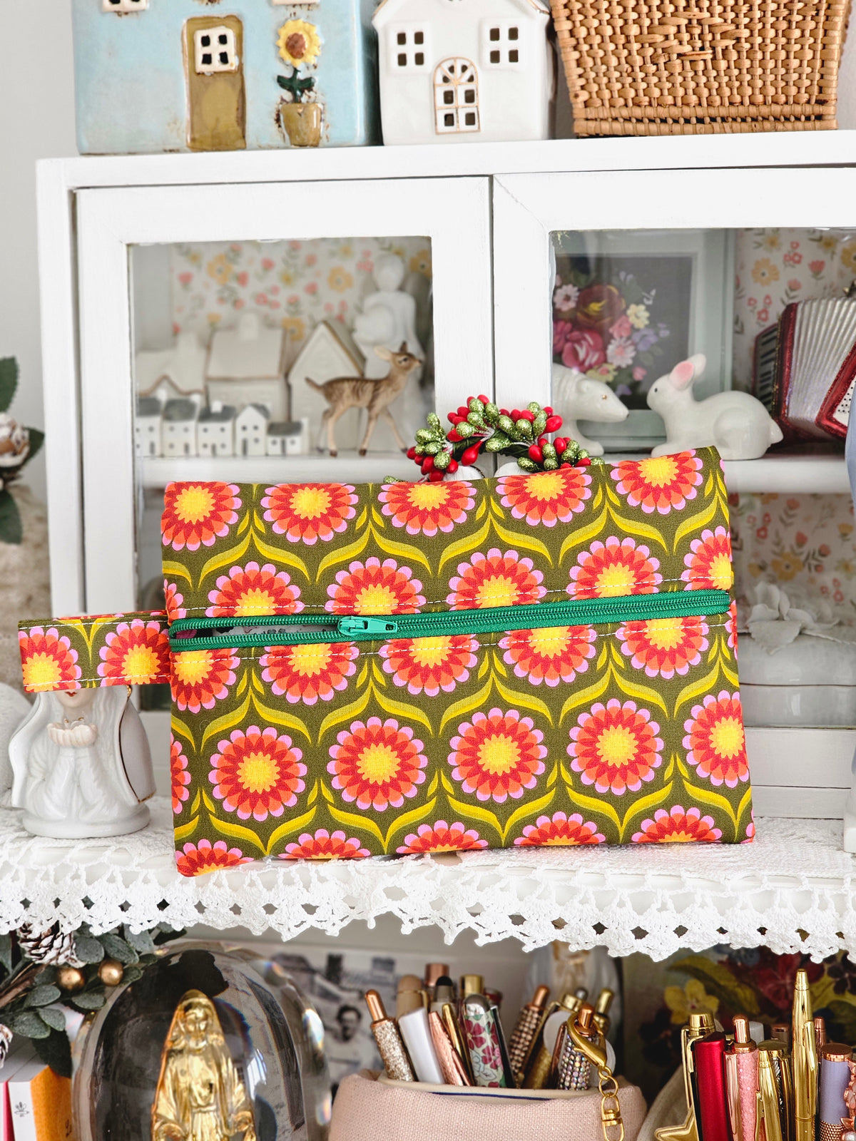 Trousse tissu effet vintage