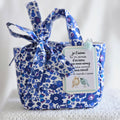 Mini sac Cabas tissu Liberty bleu