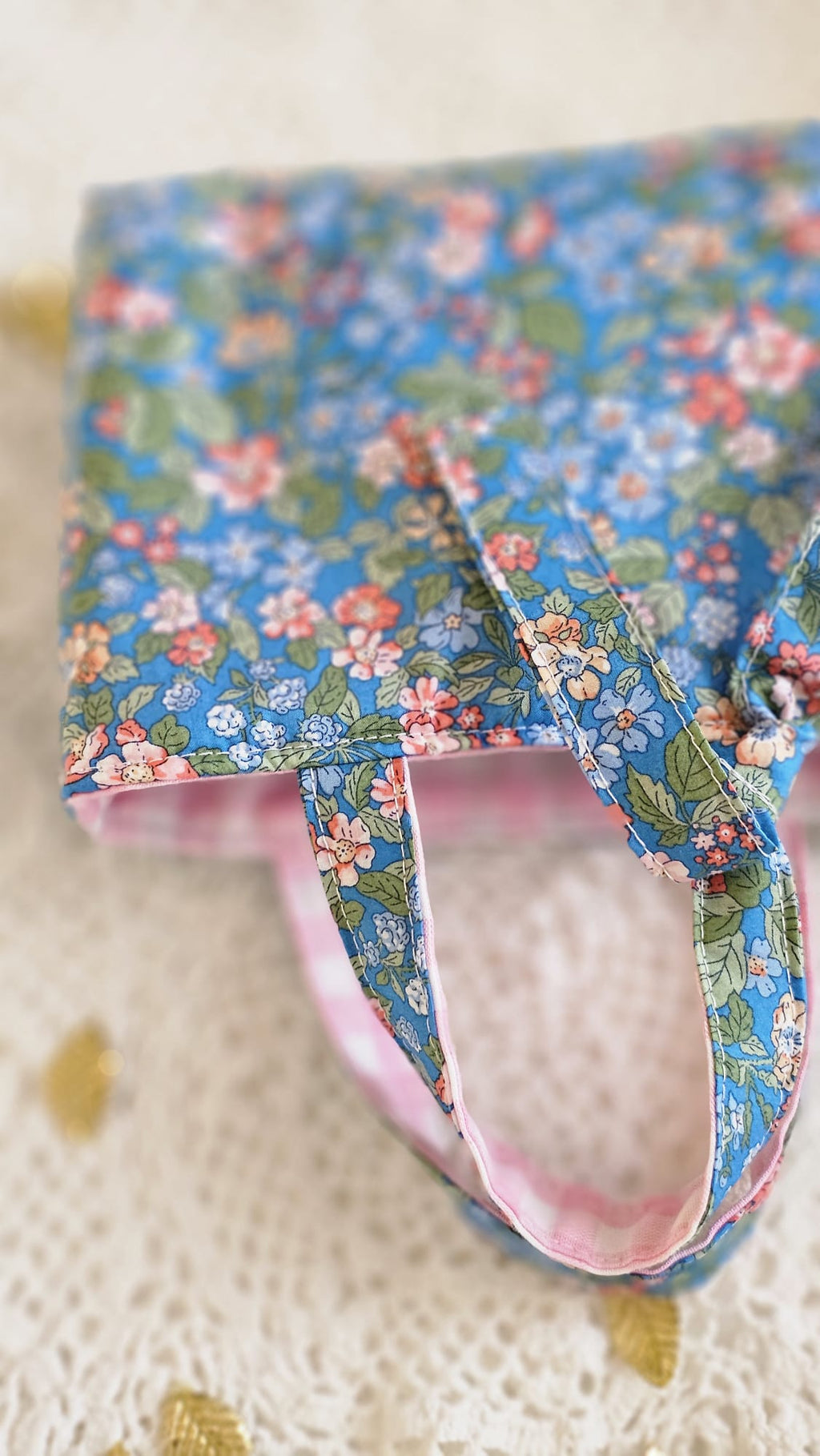 Mini sac tissu Liberty bleu