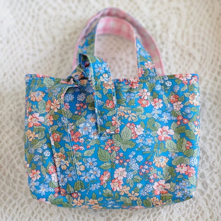 Mini sac tissu Liberty bleu