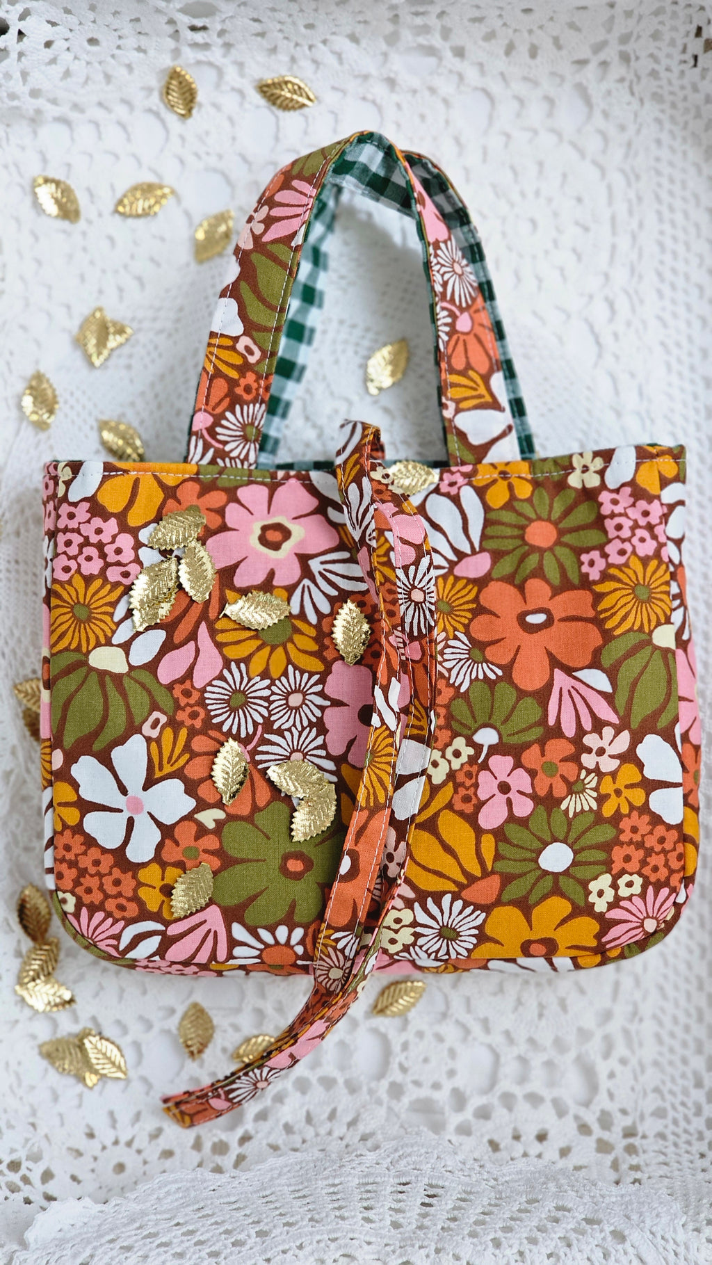 Mini sac Cabas tissu fleuri