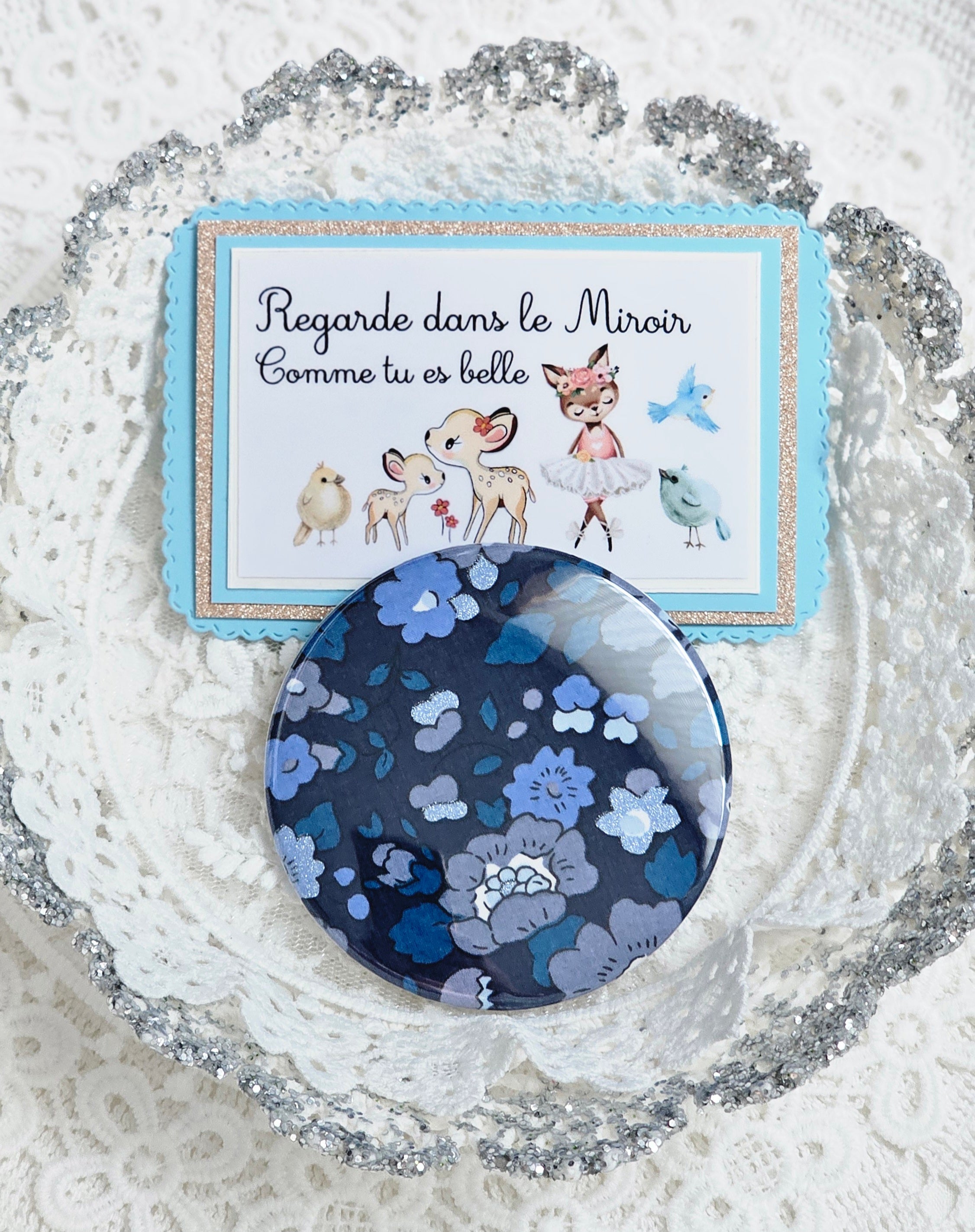 Miroir de poche Liberty et carte