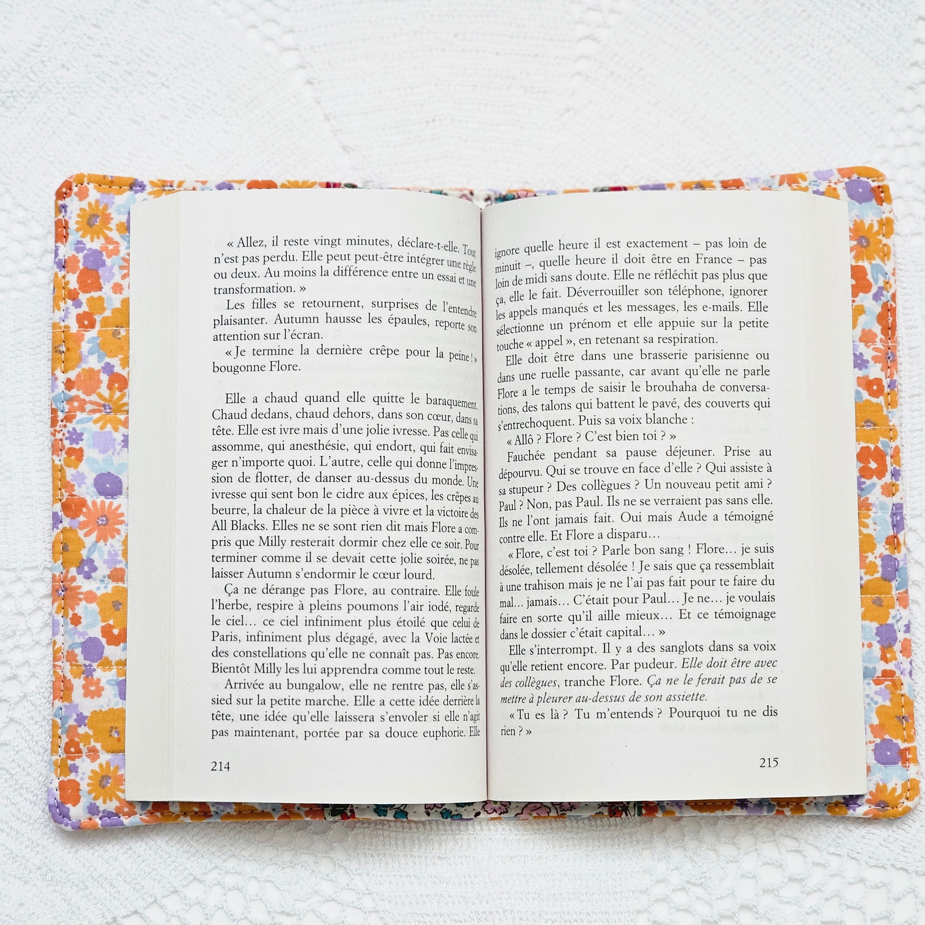 Housse tissu pour livre de poche
