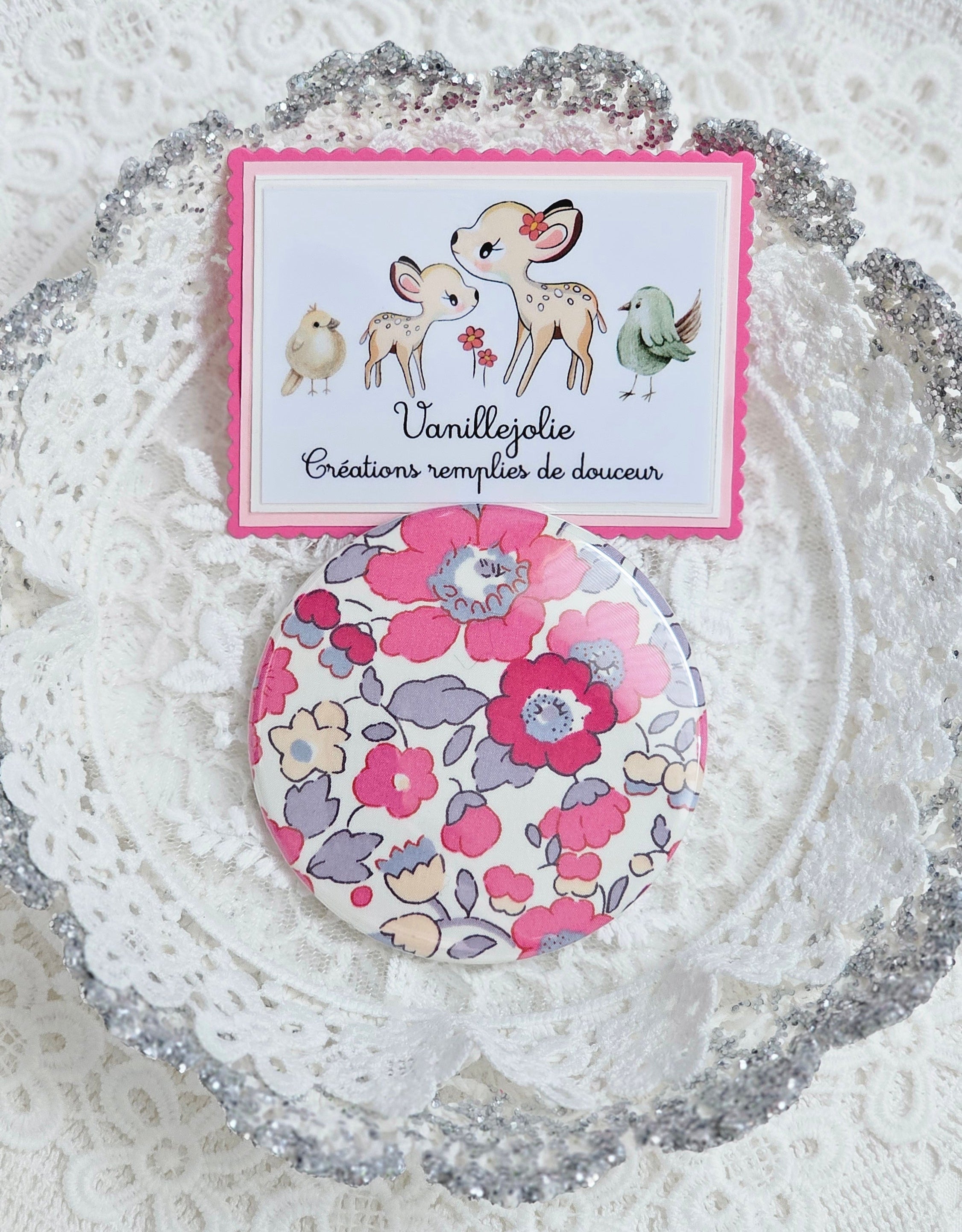 Miroir de poche Liberty et carte