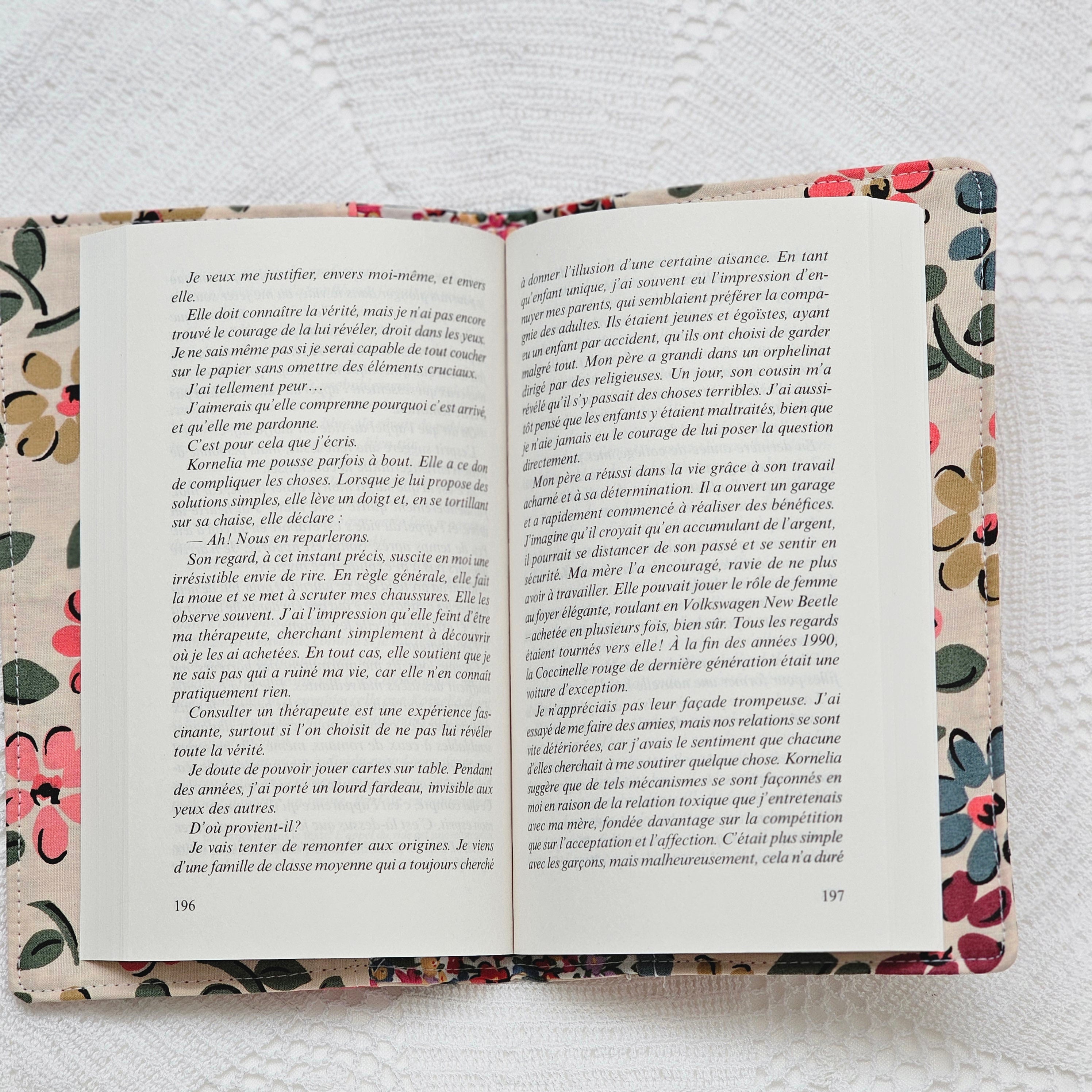 Housse tissu pour livre de poche