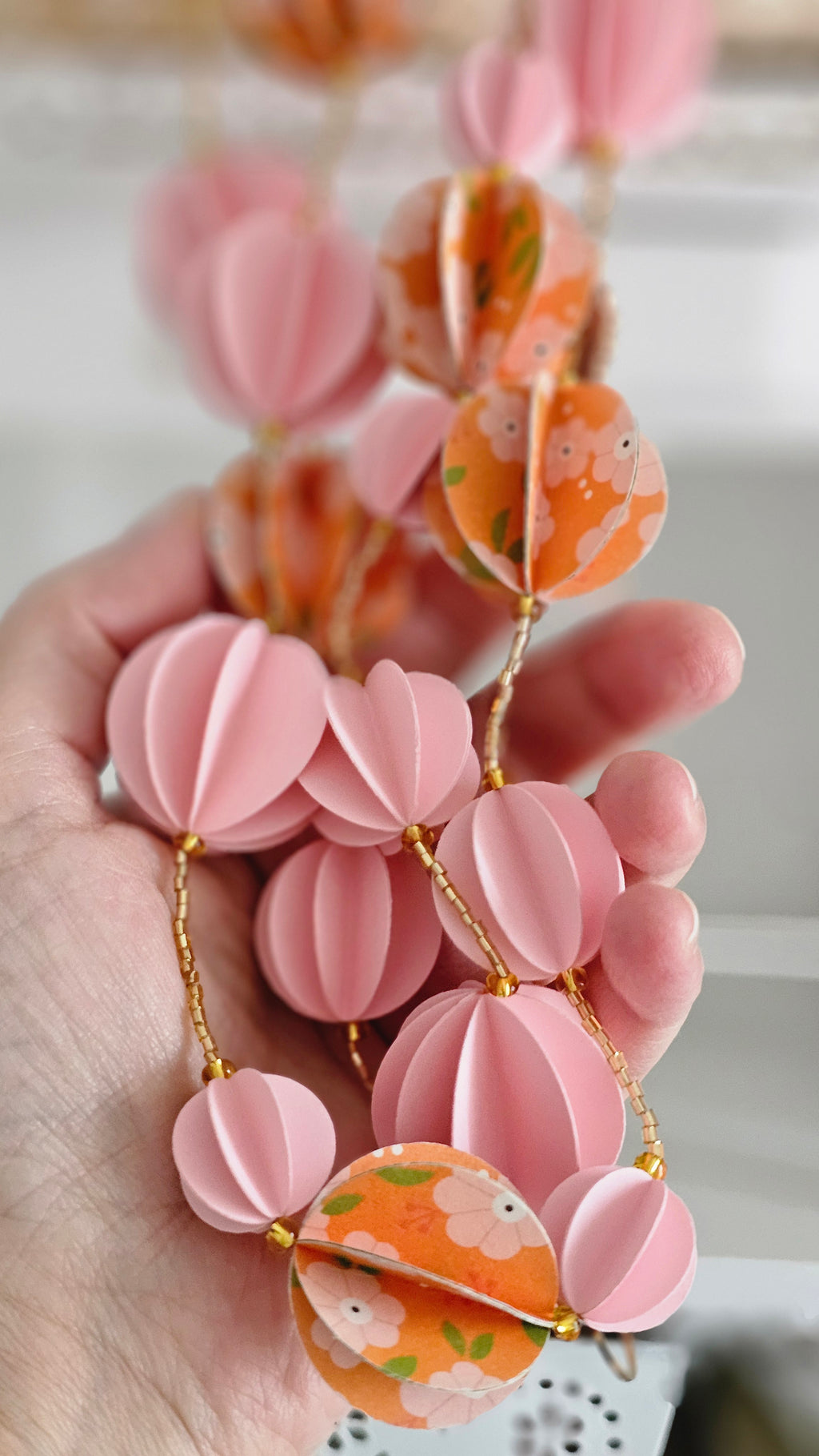 Guirlande papier rose et orange