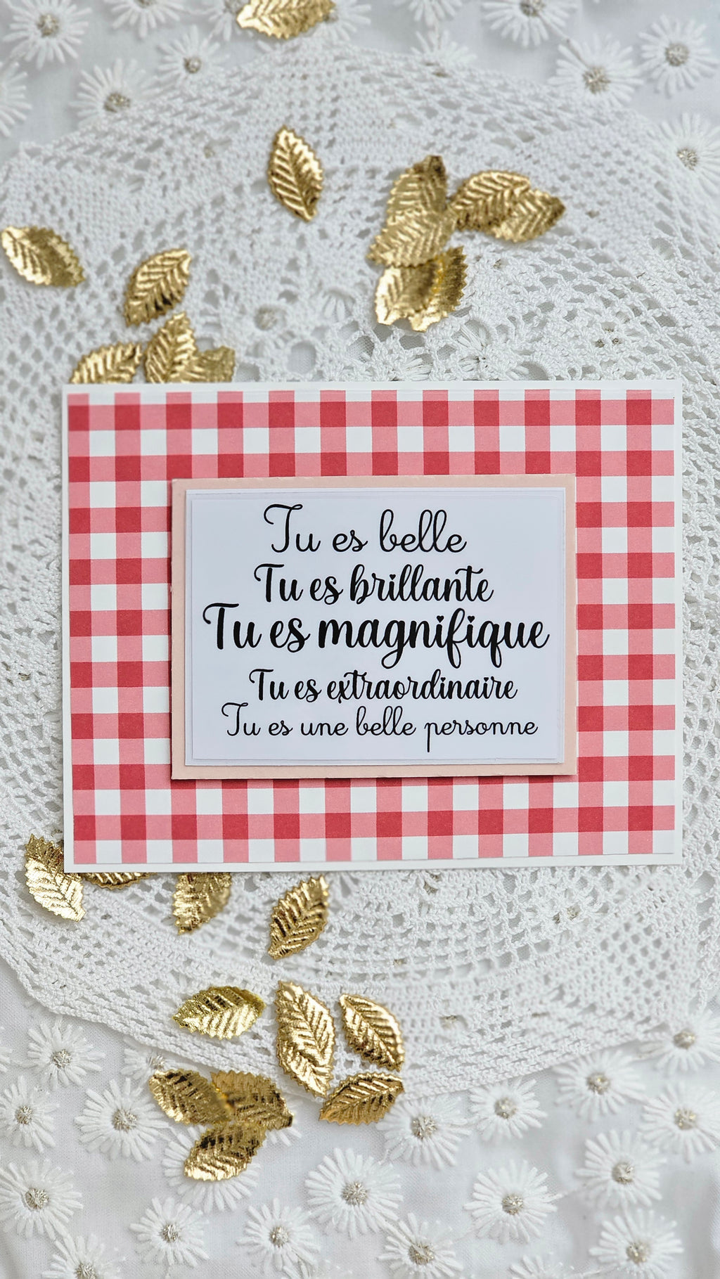 Carte papier vichy rouge