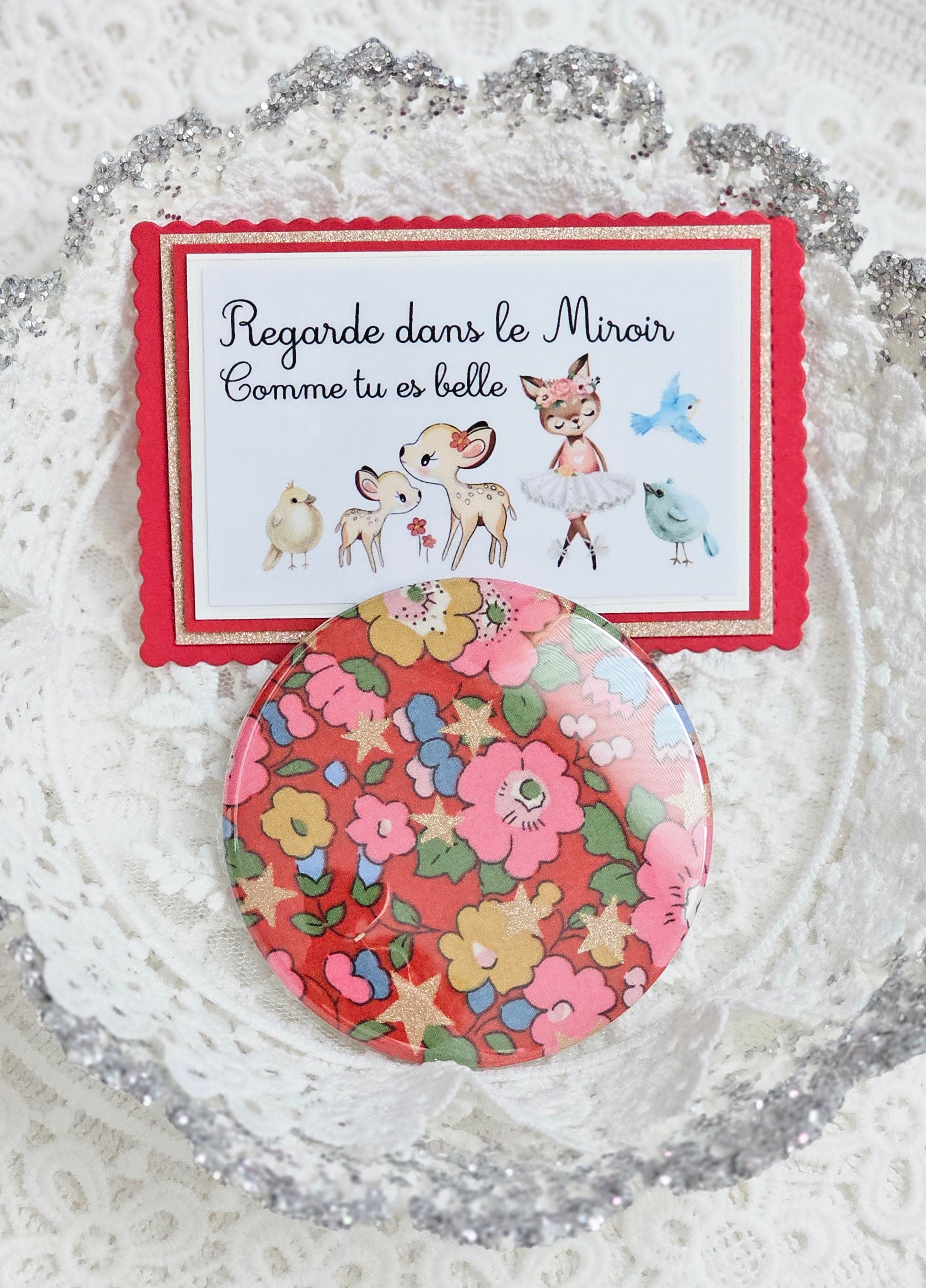 Miroir de poche Liberty et carte