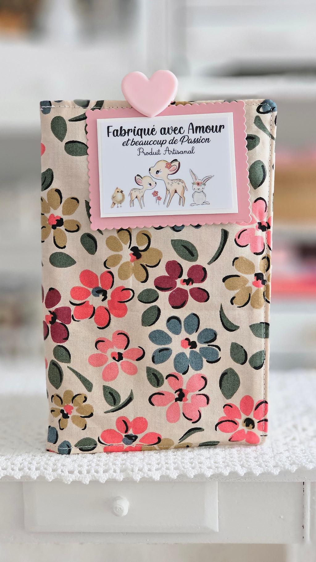 Housse tissu pour livre de poche