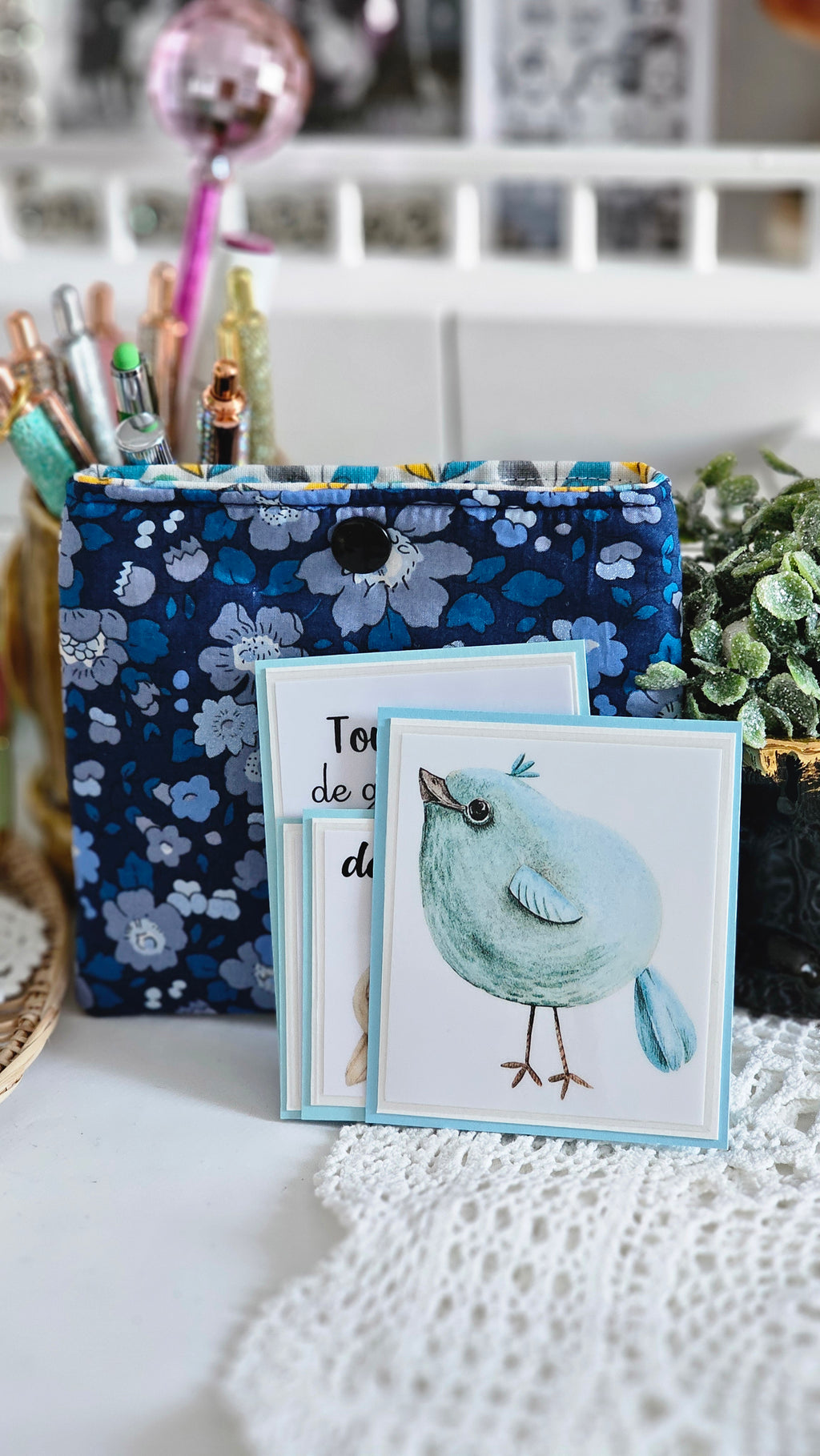 Pochette à savon liberty et cartes