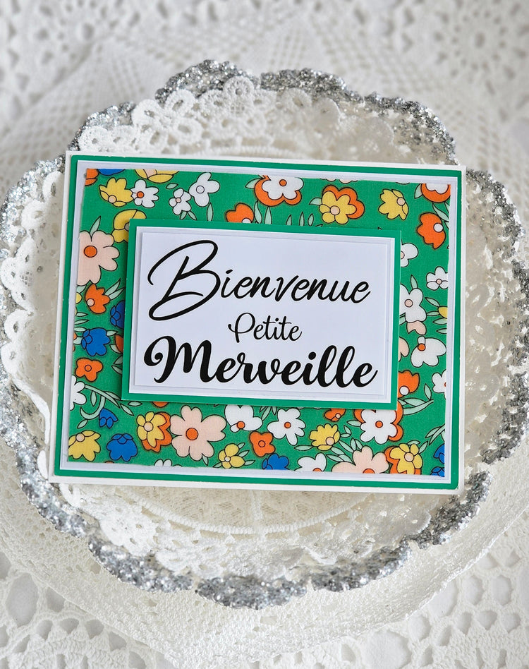 Carte papier et tissu naissance