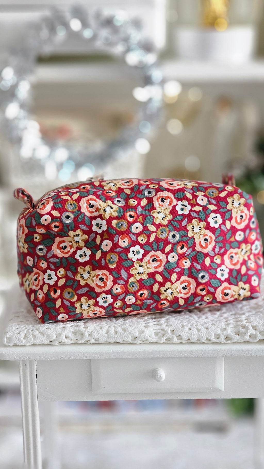 Trousse tissu fleuri