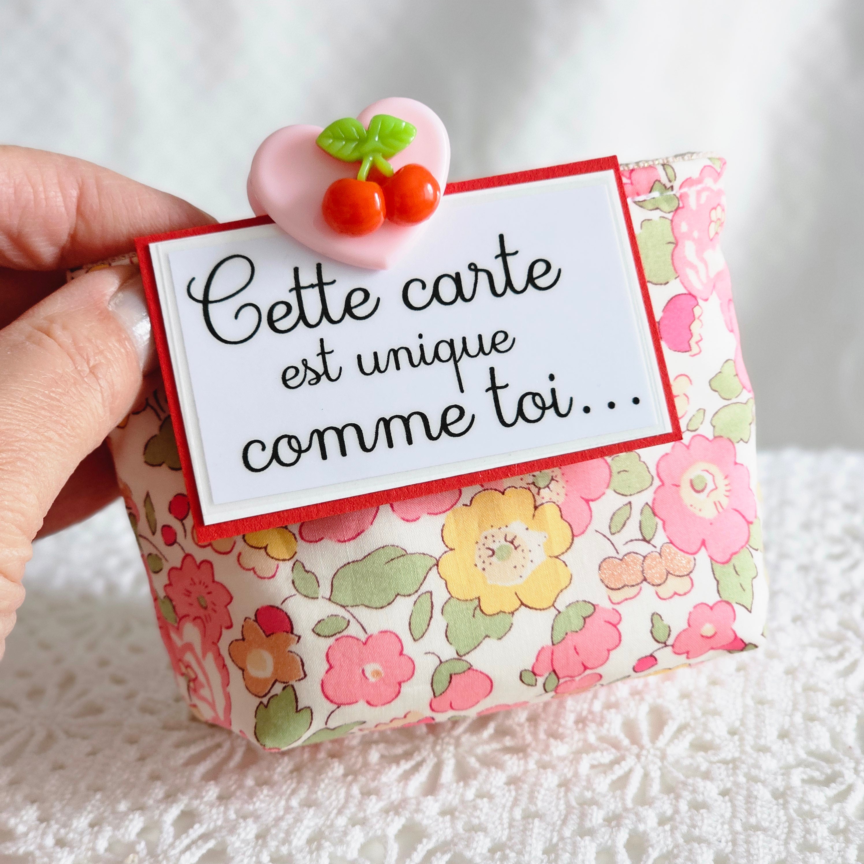 Vide poche tissu liberty rose