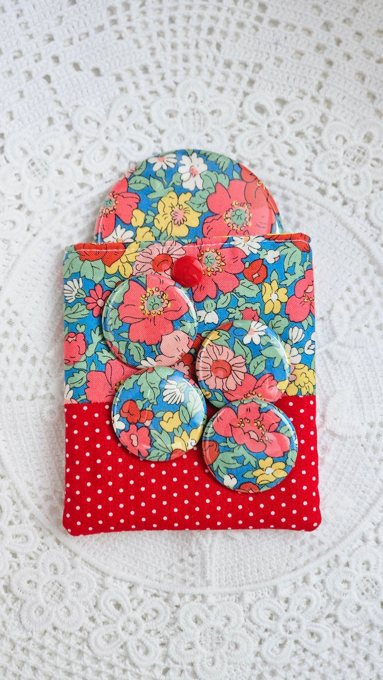 Magnets liberty et pochette tissu