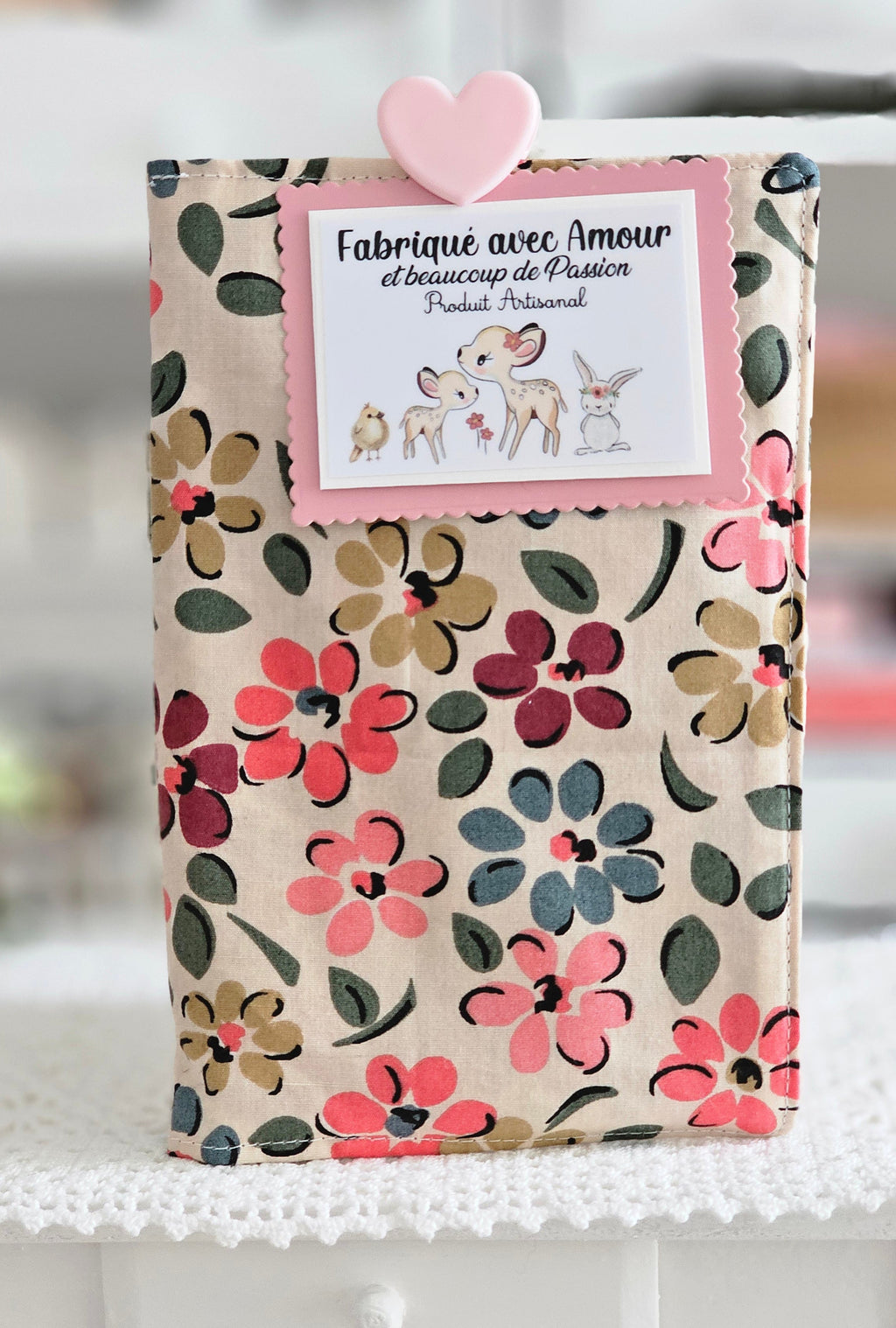 Housse tissu pour livre de poche