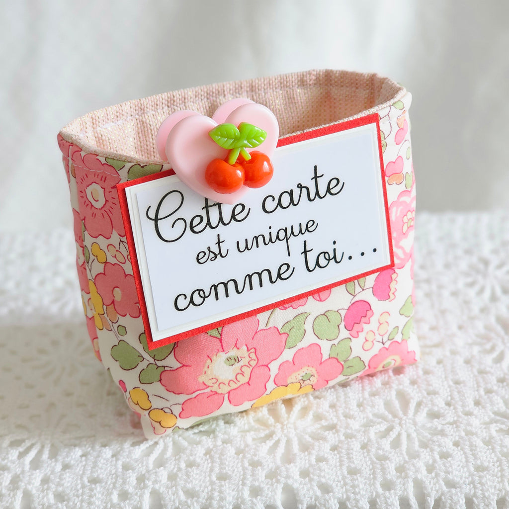 Vide poche tissu liberty rose