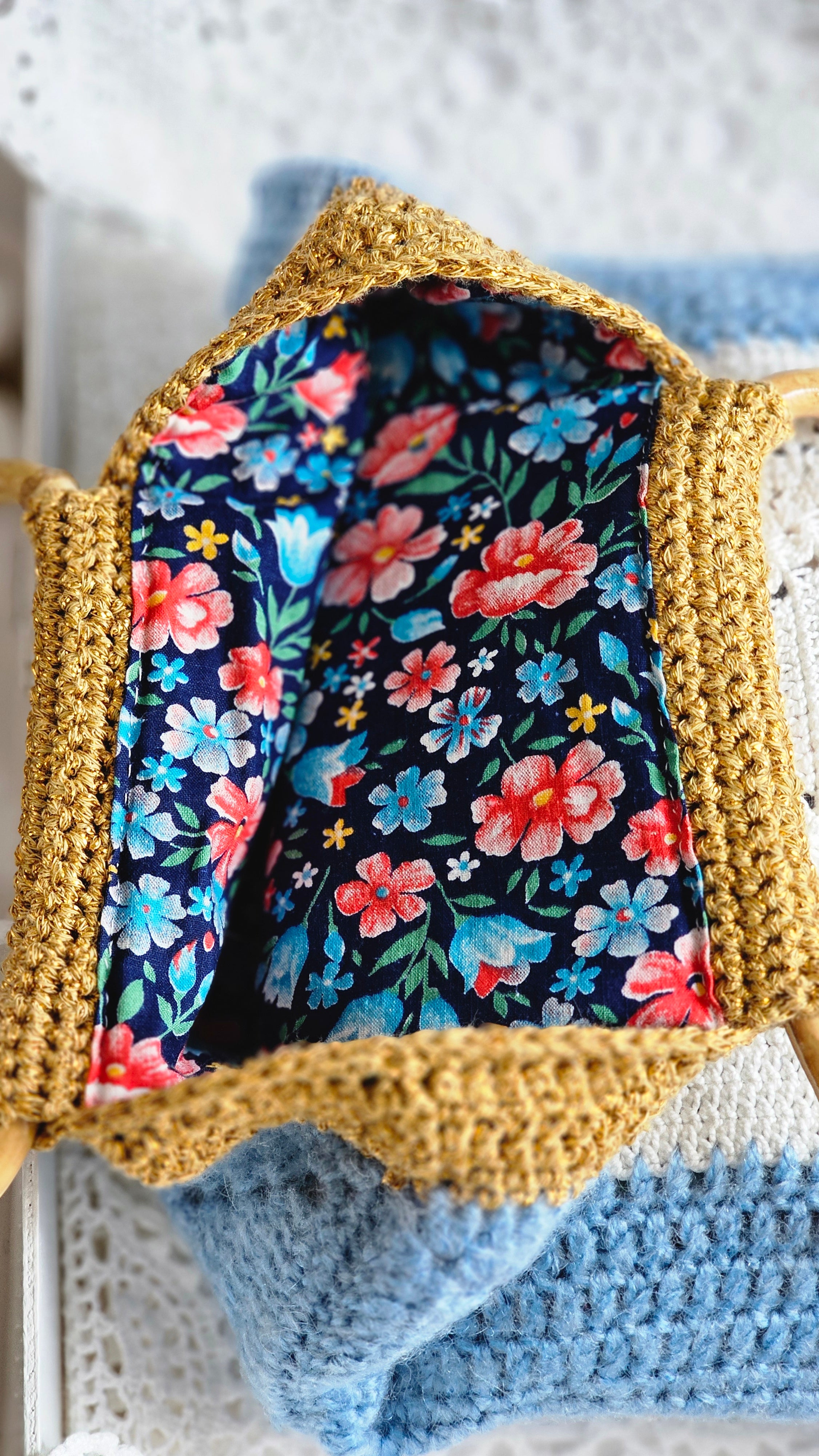 Sac crochet avec anses bambou