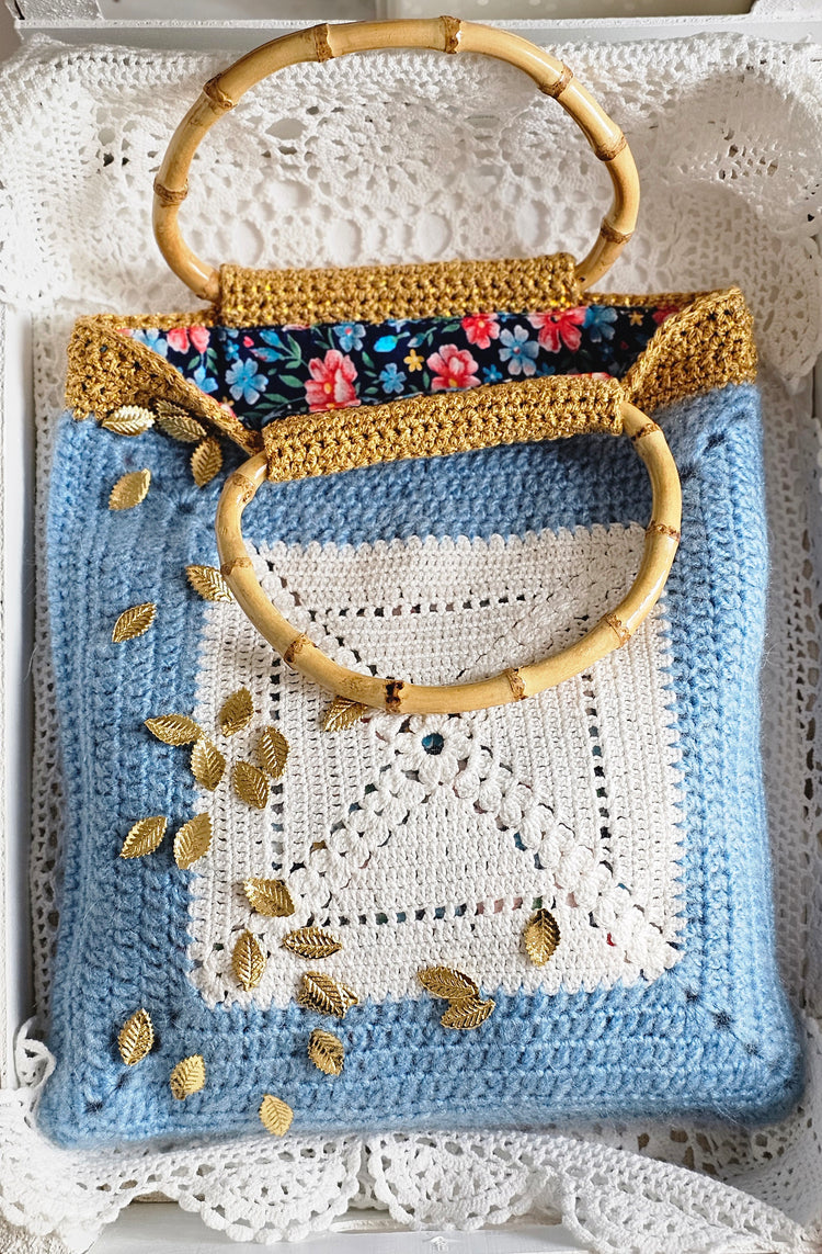 Sac crochet avec anses bambou