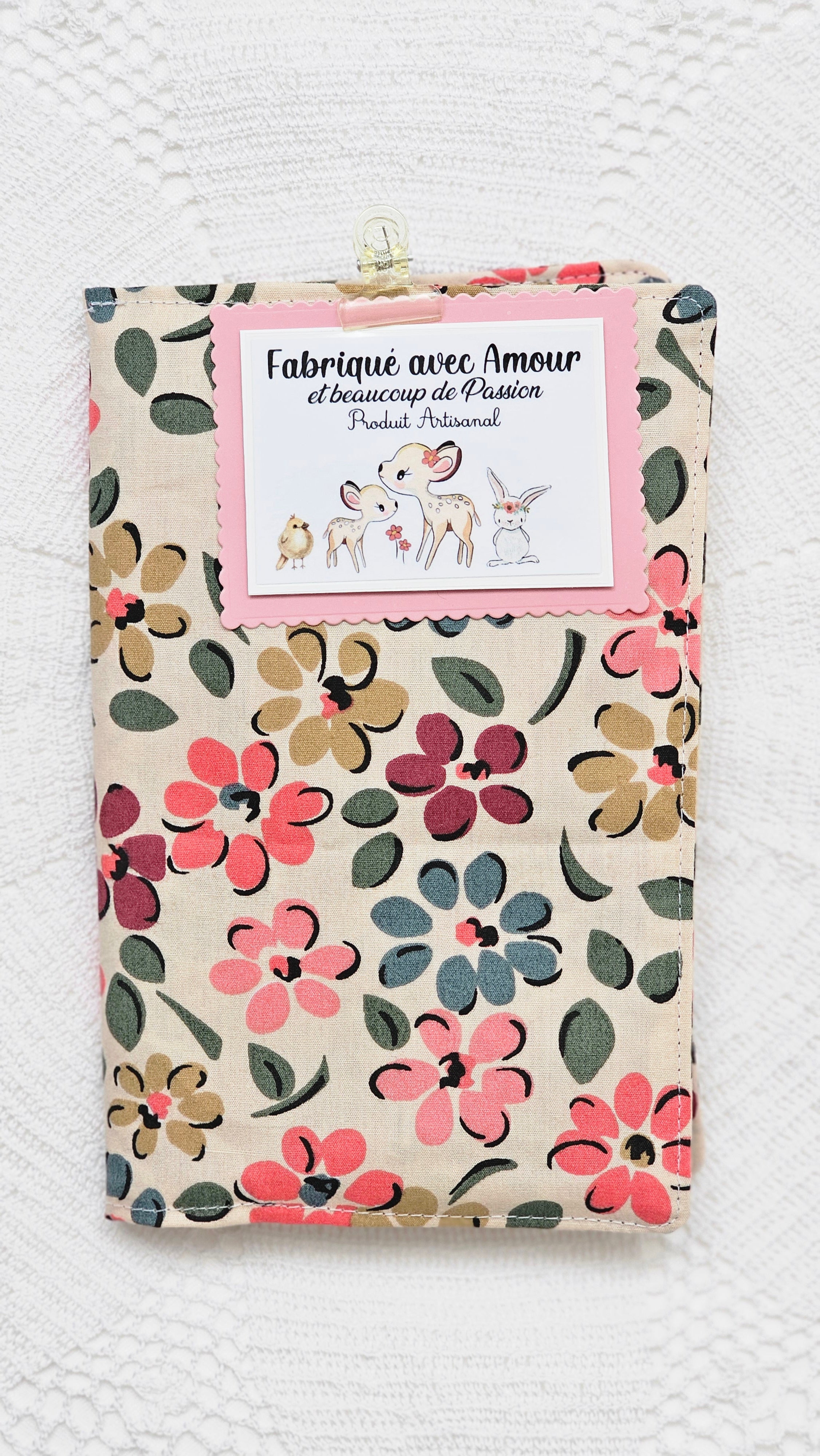 Housse tissu pour livre de poche