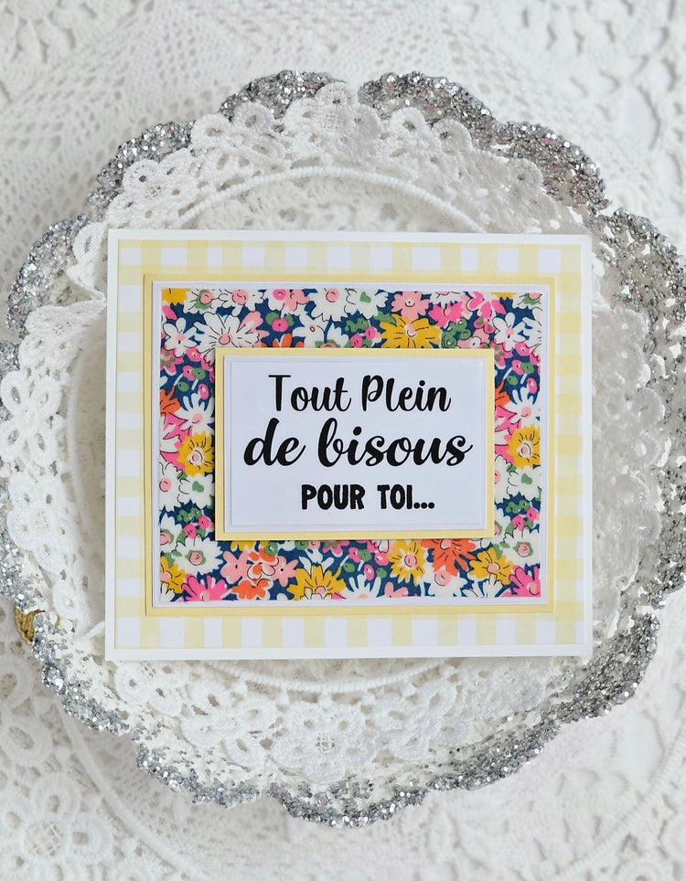 Carte bisous tissu liberby