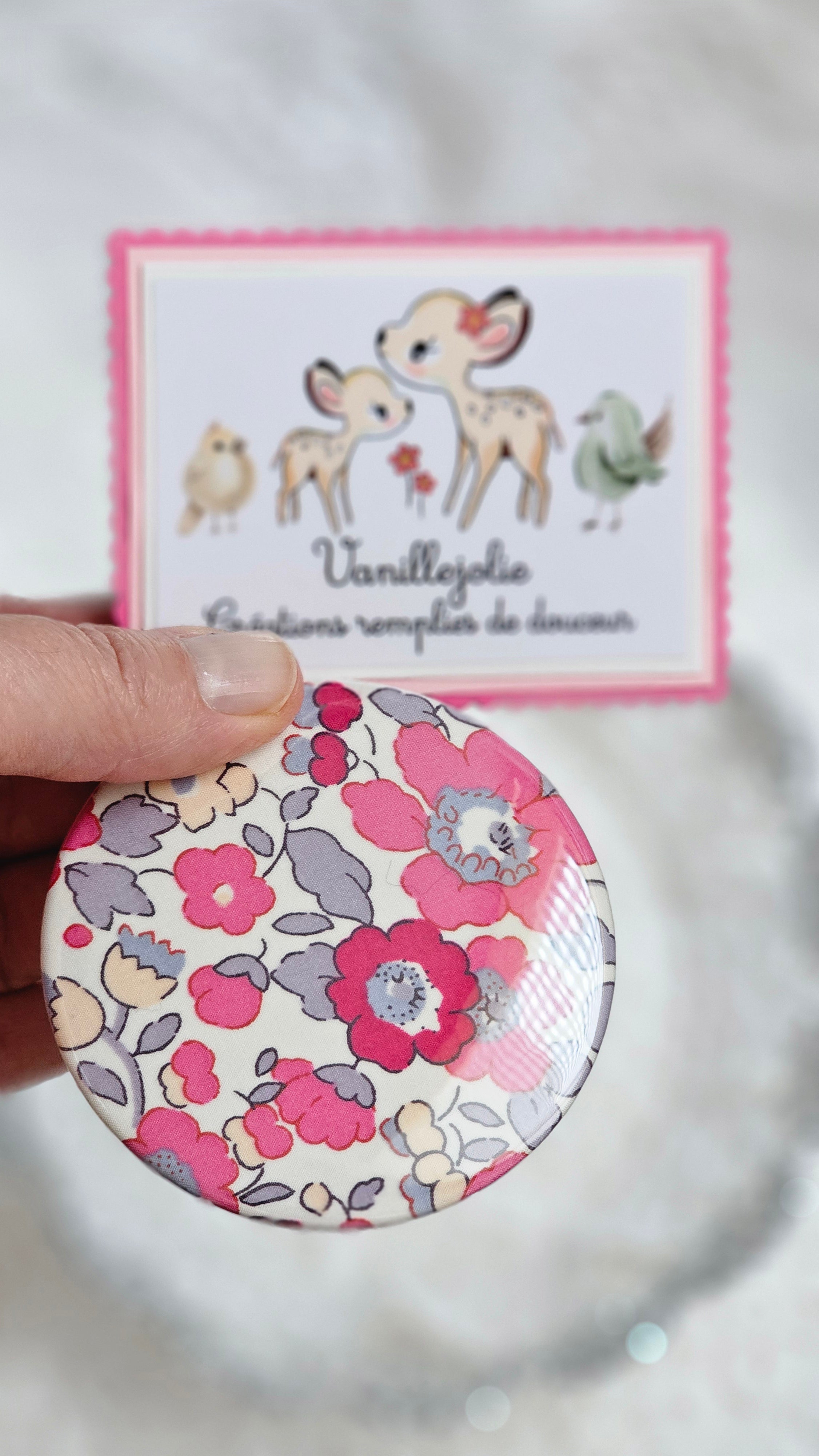 Miroir de poche Liberty et carte