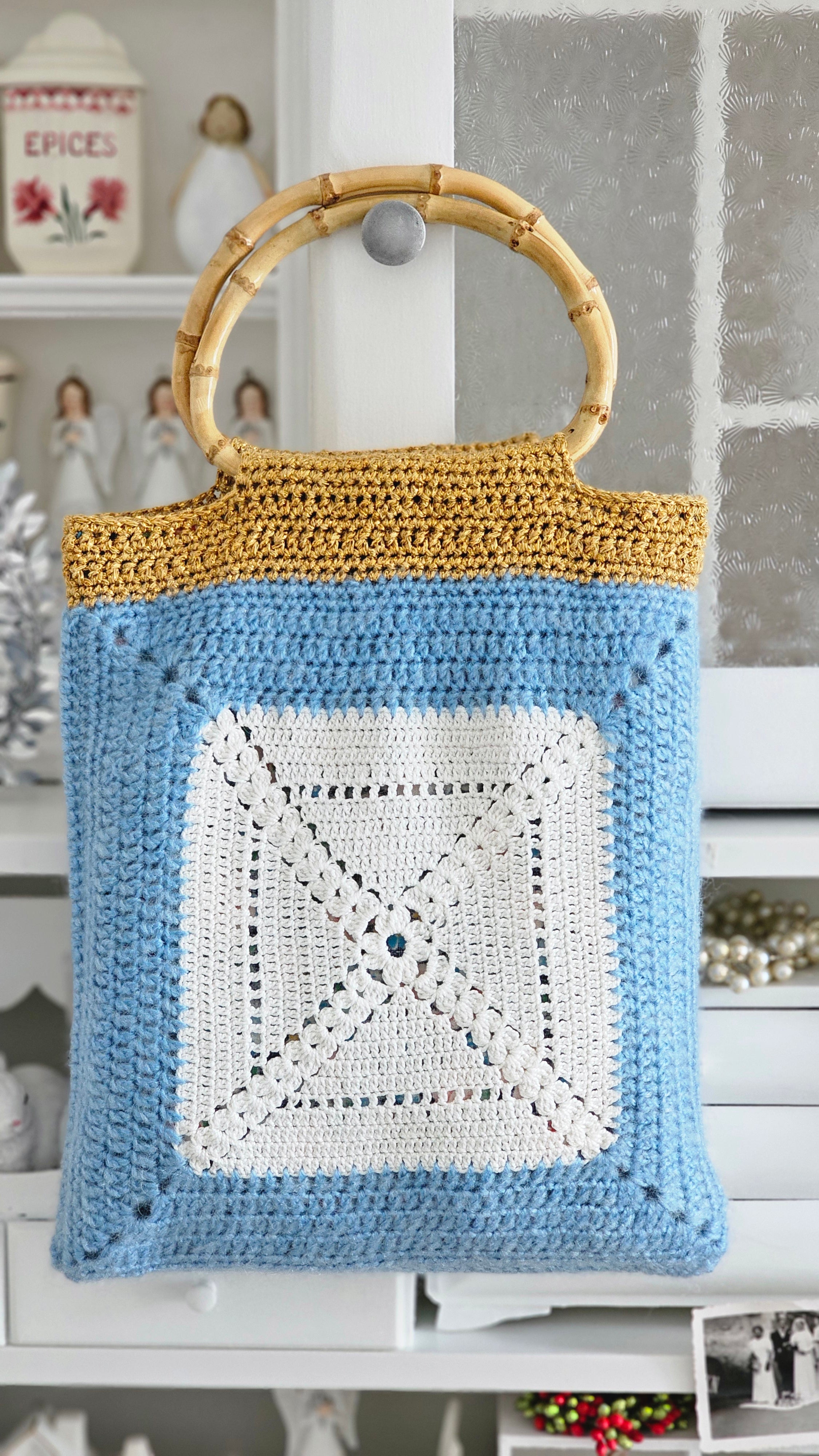 Sac crochet avec anses bambou