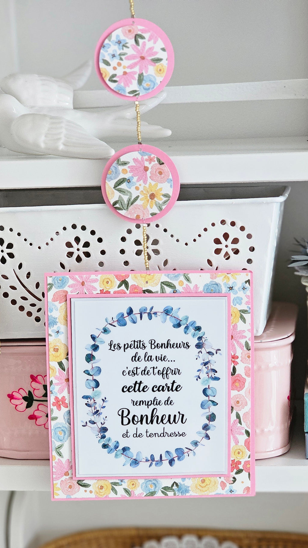 Carte bonheur à suspendre