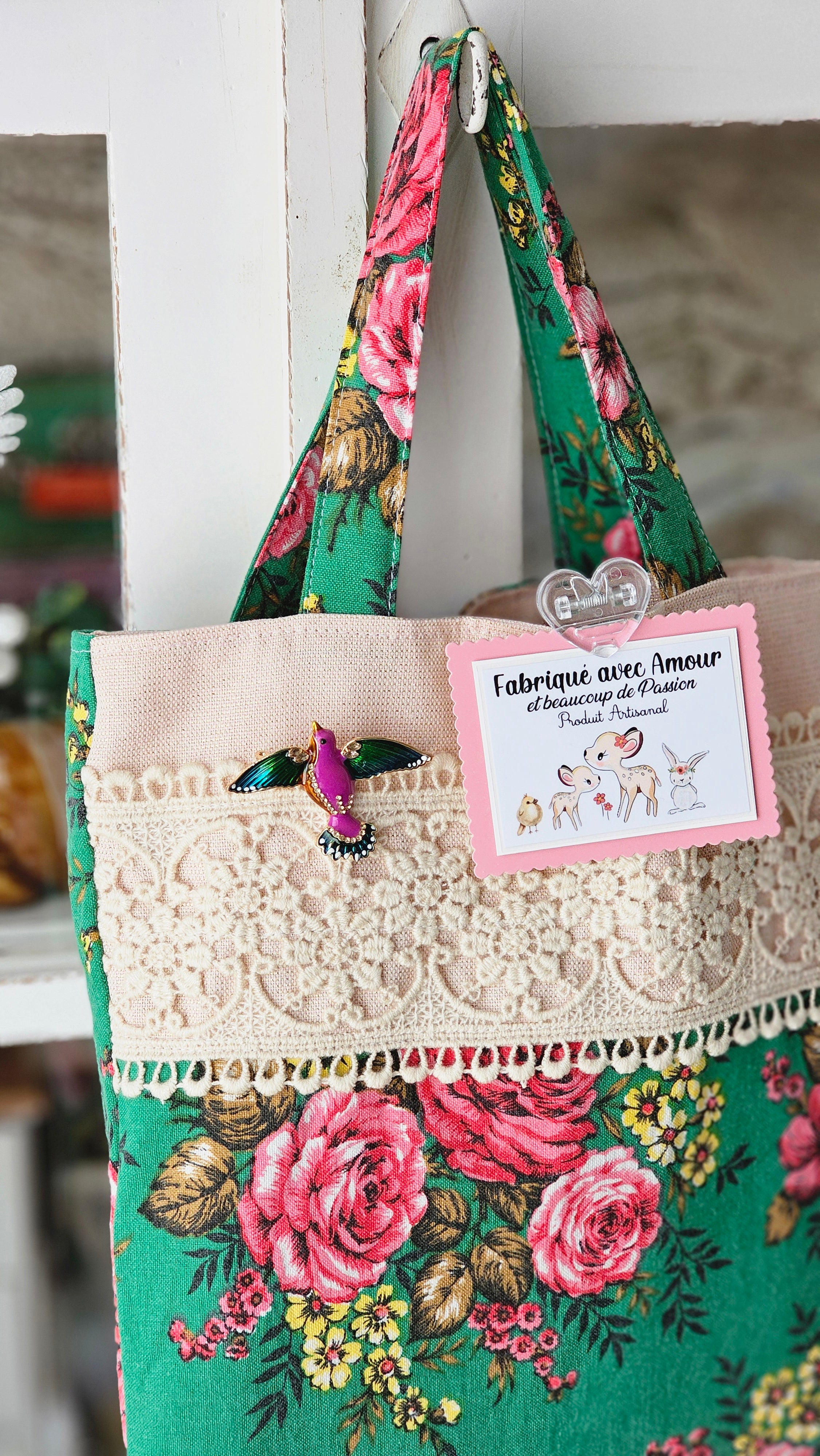 Sac tote bag tissu vintage
