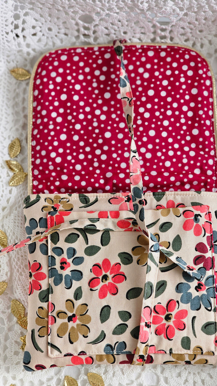 Mini pochette tissu fleuri
