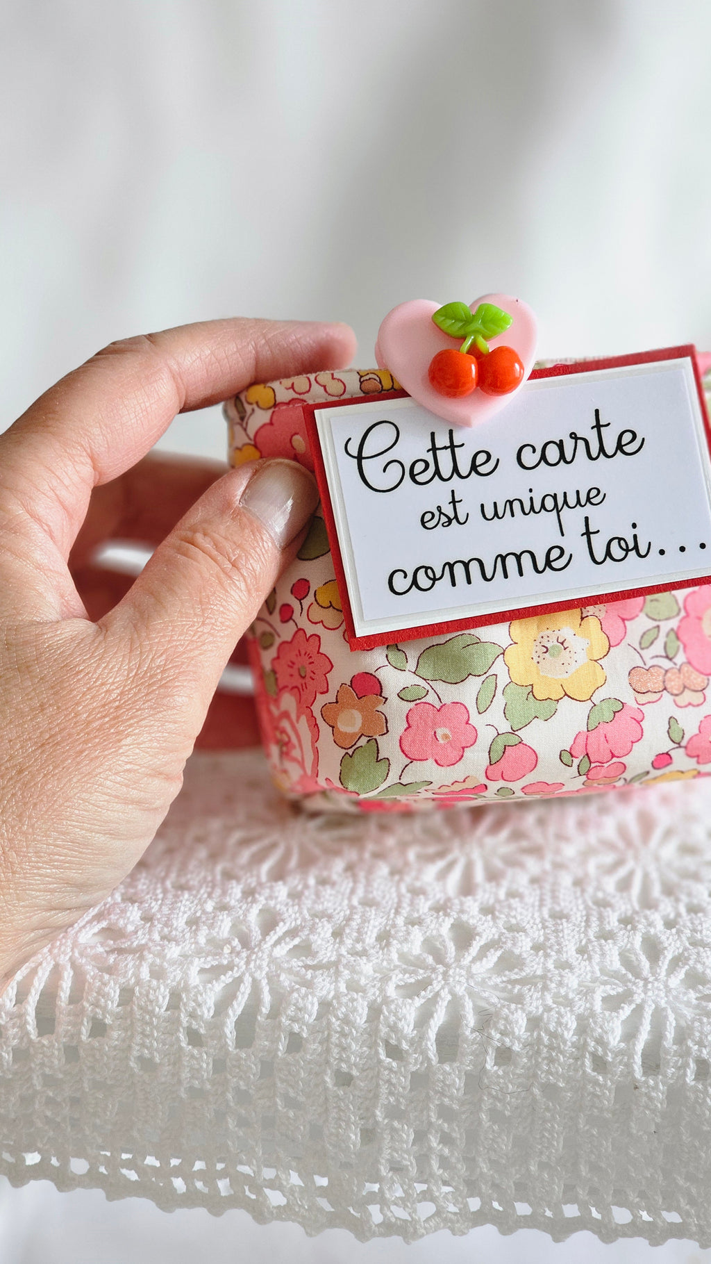 Vide poche tissu liberty rose