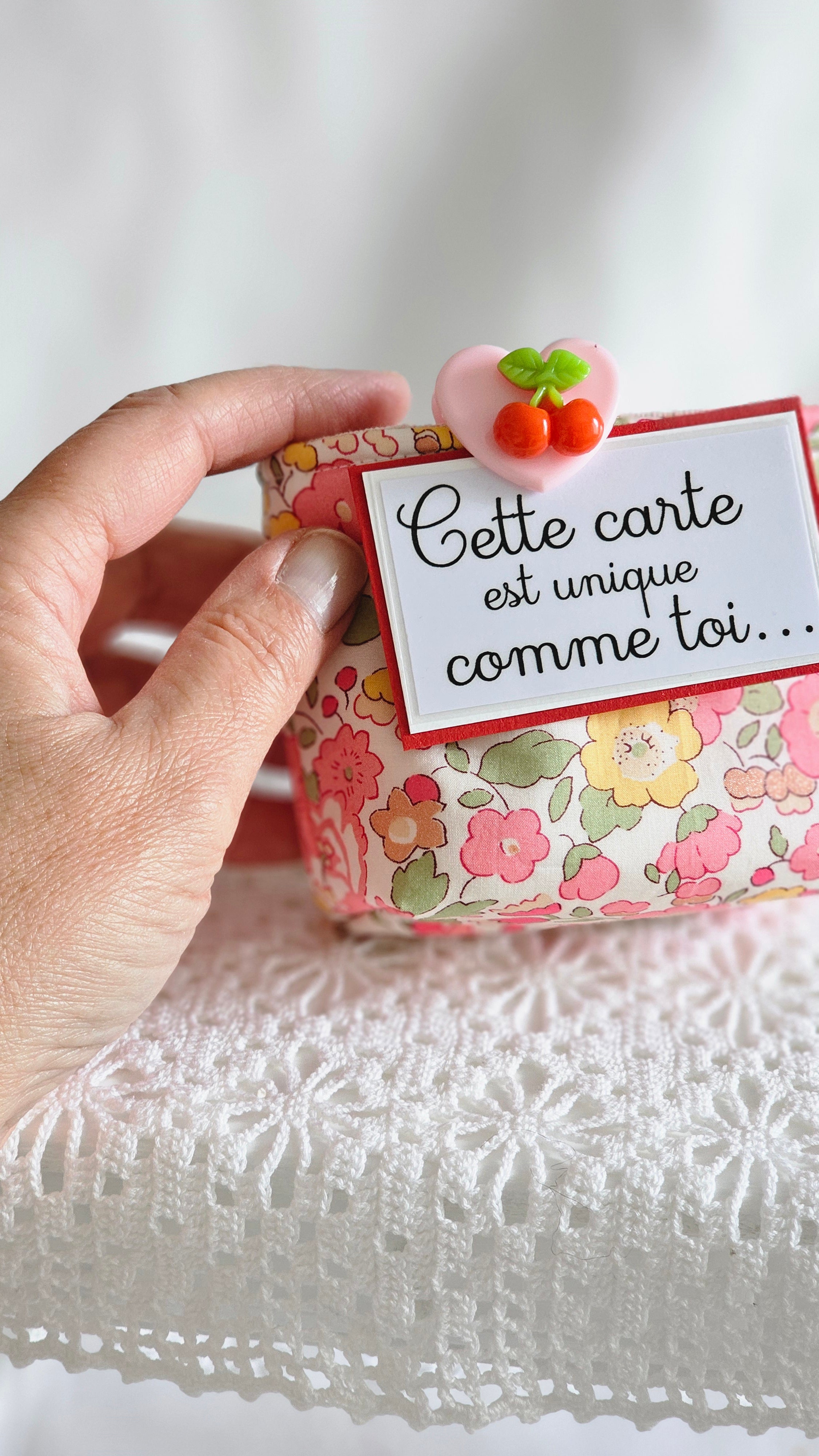Vide poche tissu liberty rose