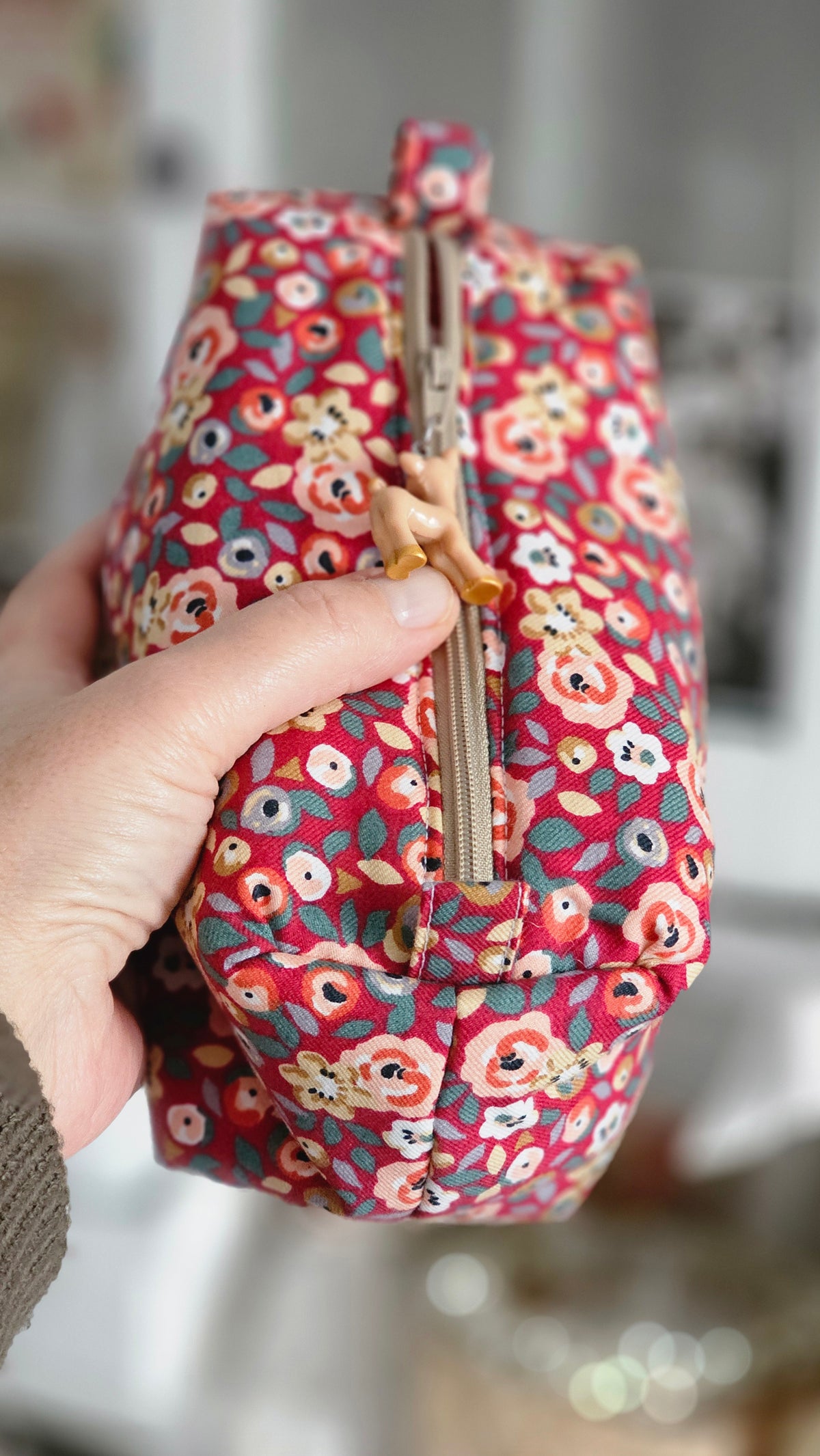 Trousse tissu fleuri