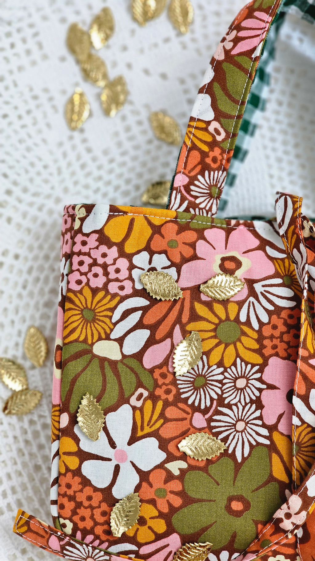 Mini sac Cabas tissu fleuri