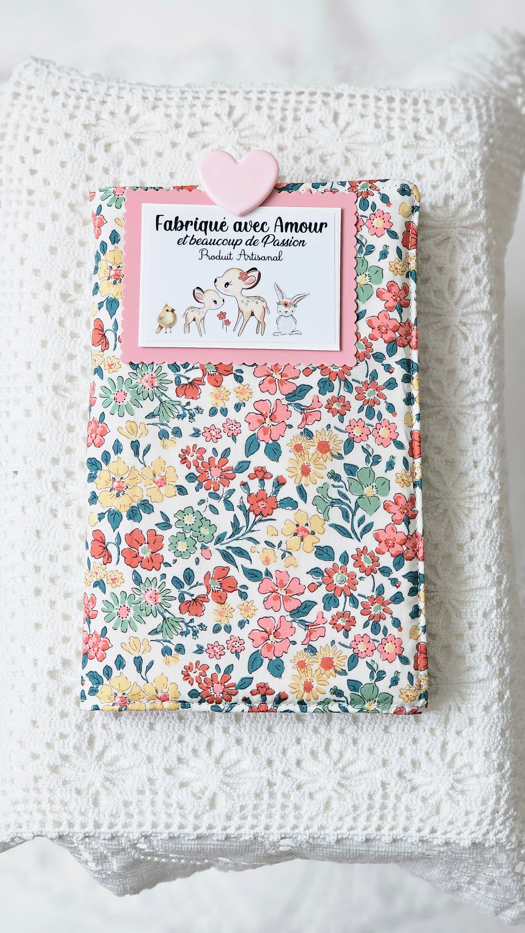 Housse tissu liberty pour livre de poche
