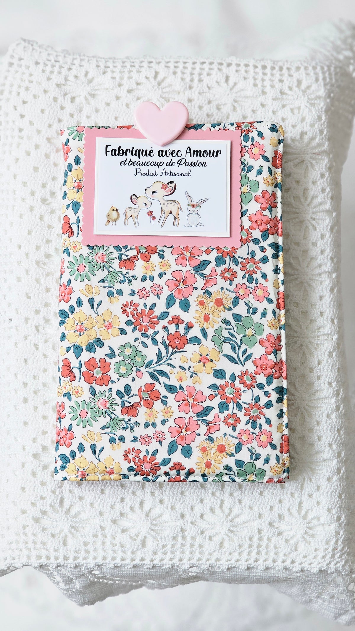 Housse tissu liberty pour livre de poche