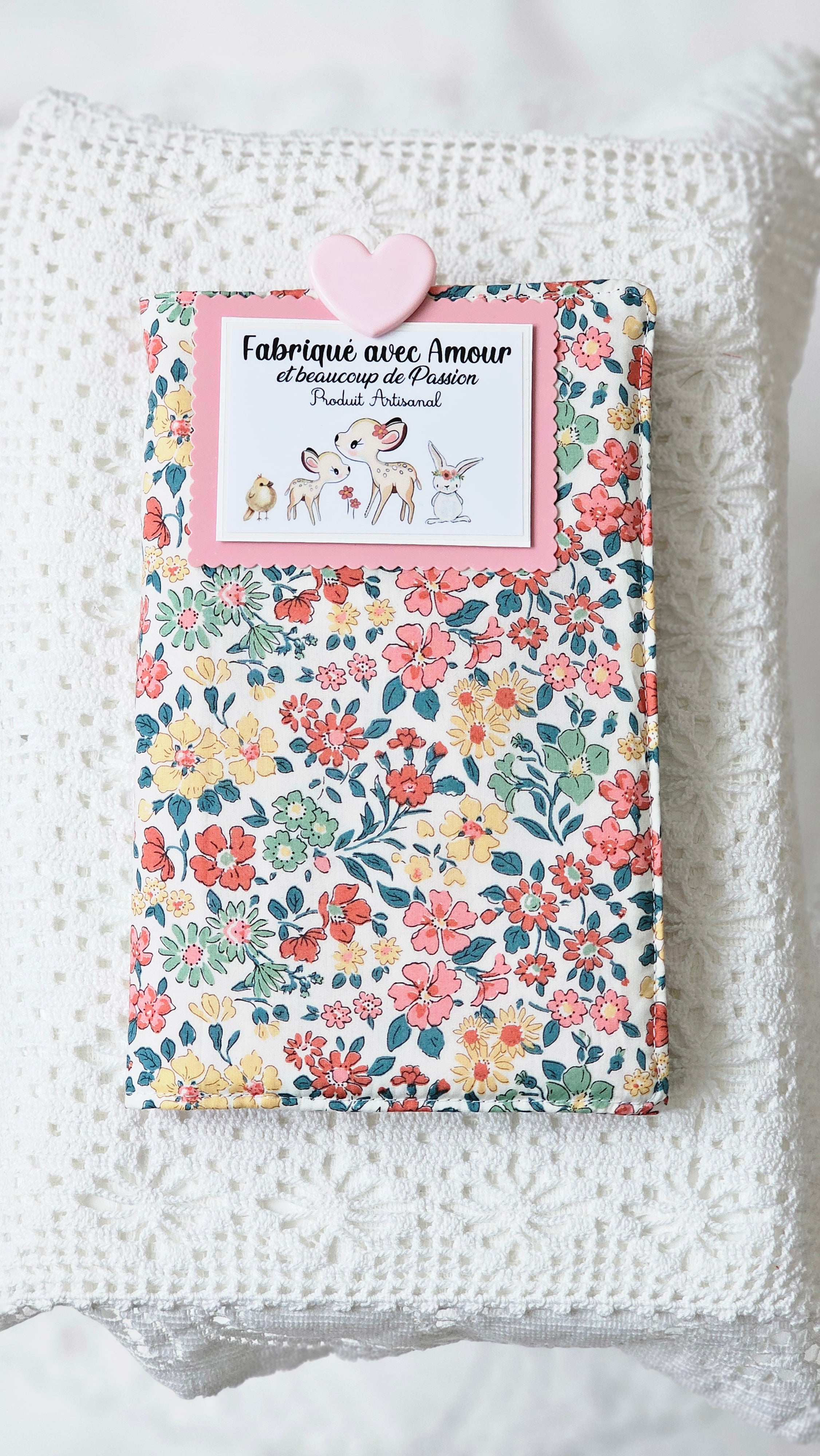 Housse tissu liberty pour livre de poche