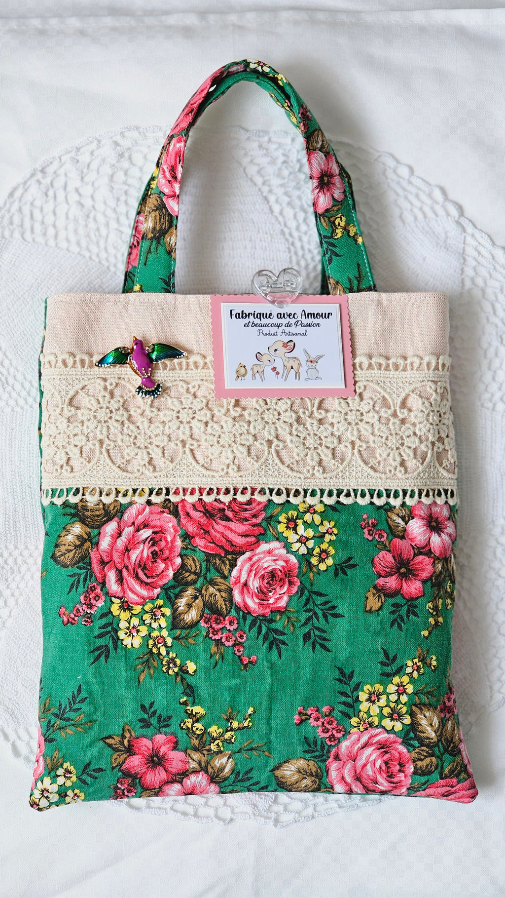 Sac tote bag tissu vintage