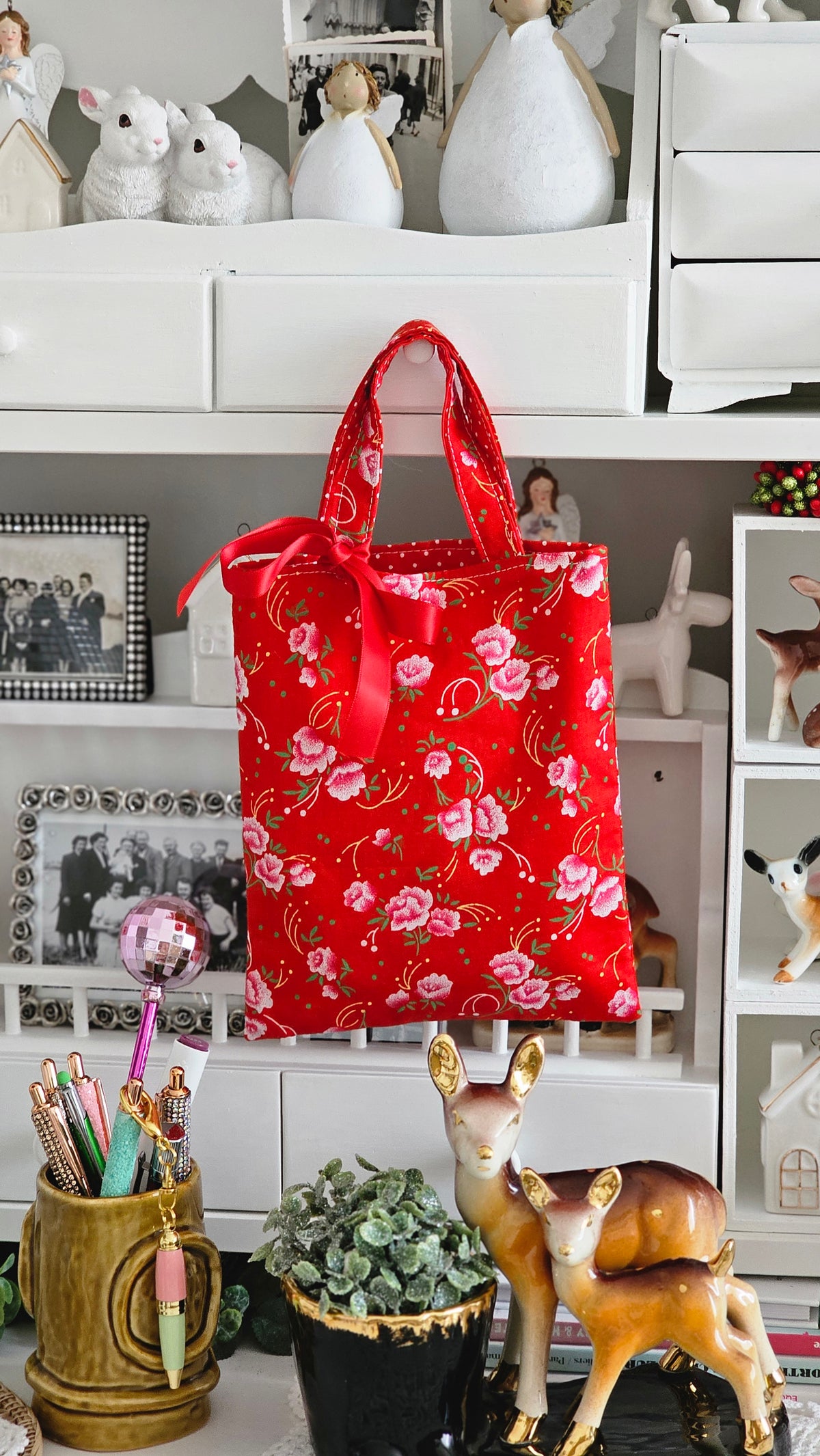 Tote bag et boîte avec cartes texte