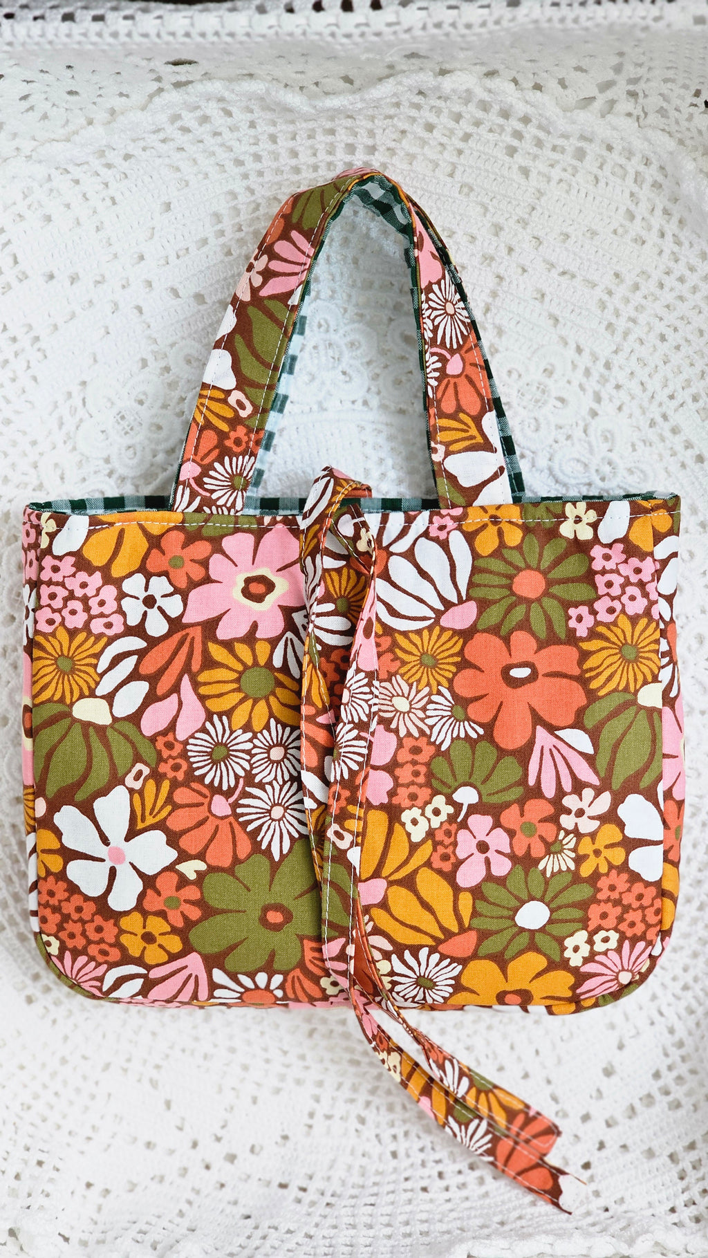 Mini sac Cabas tissu fleuri