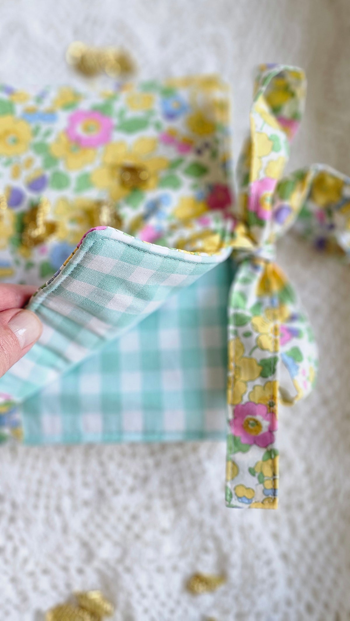 Petite Pochette double en tissu Liberty