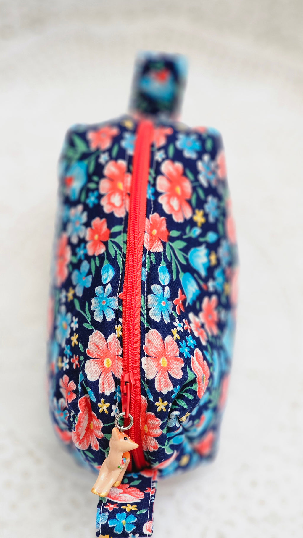 Trousse tissu fleuri vintage