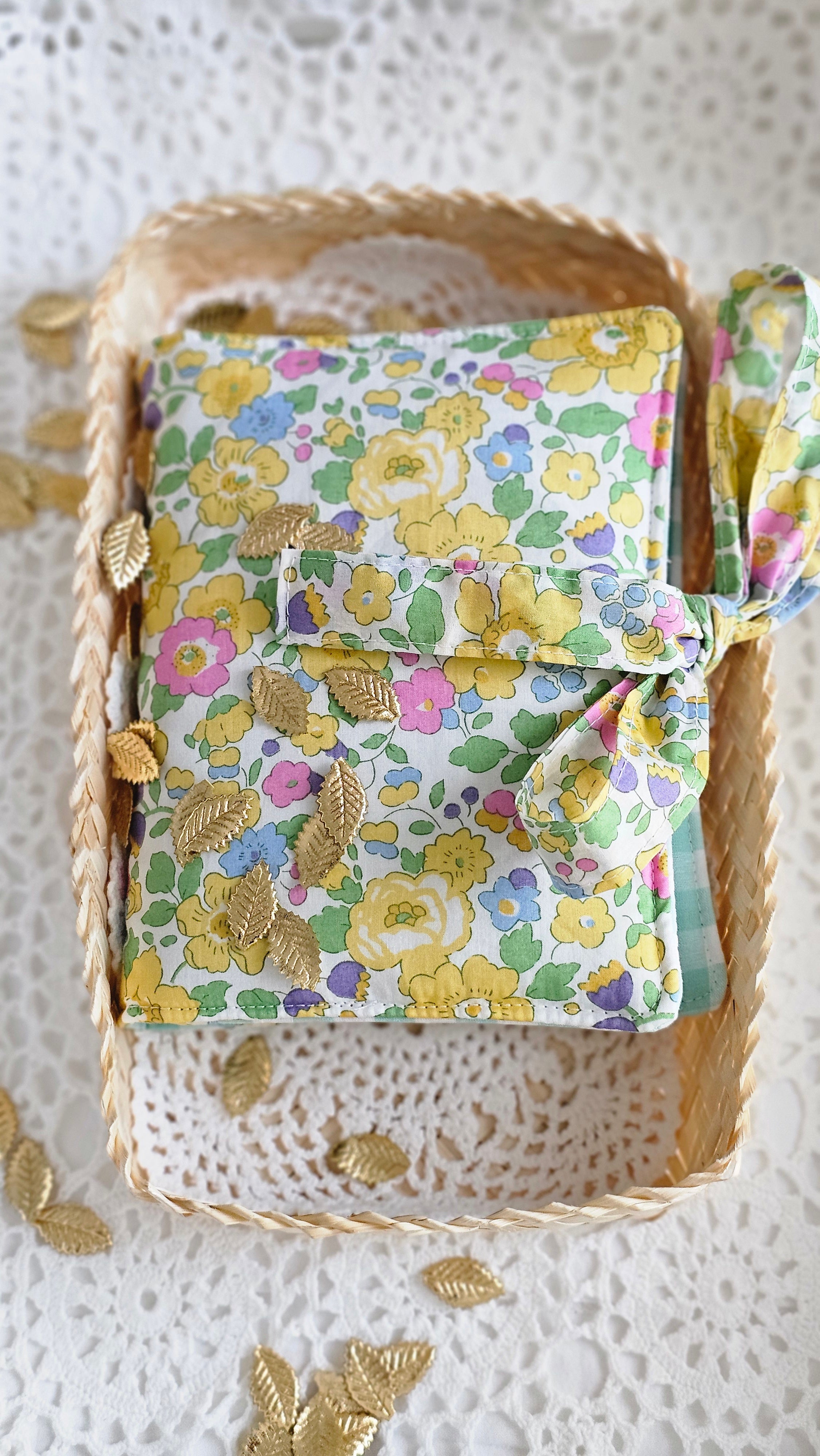 Petite Pochette double en tissu Liberty