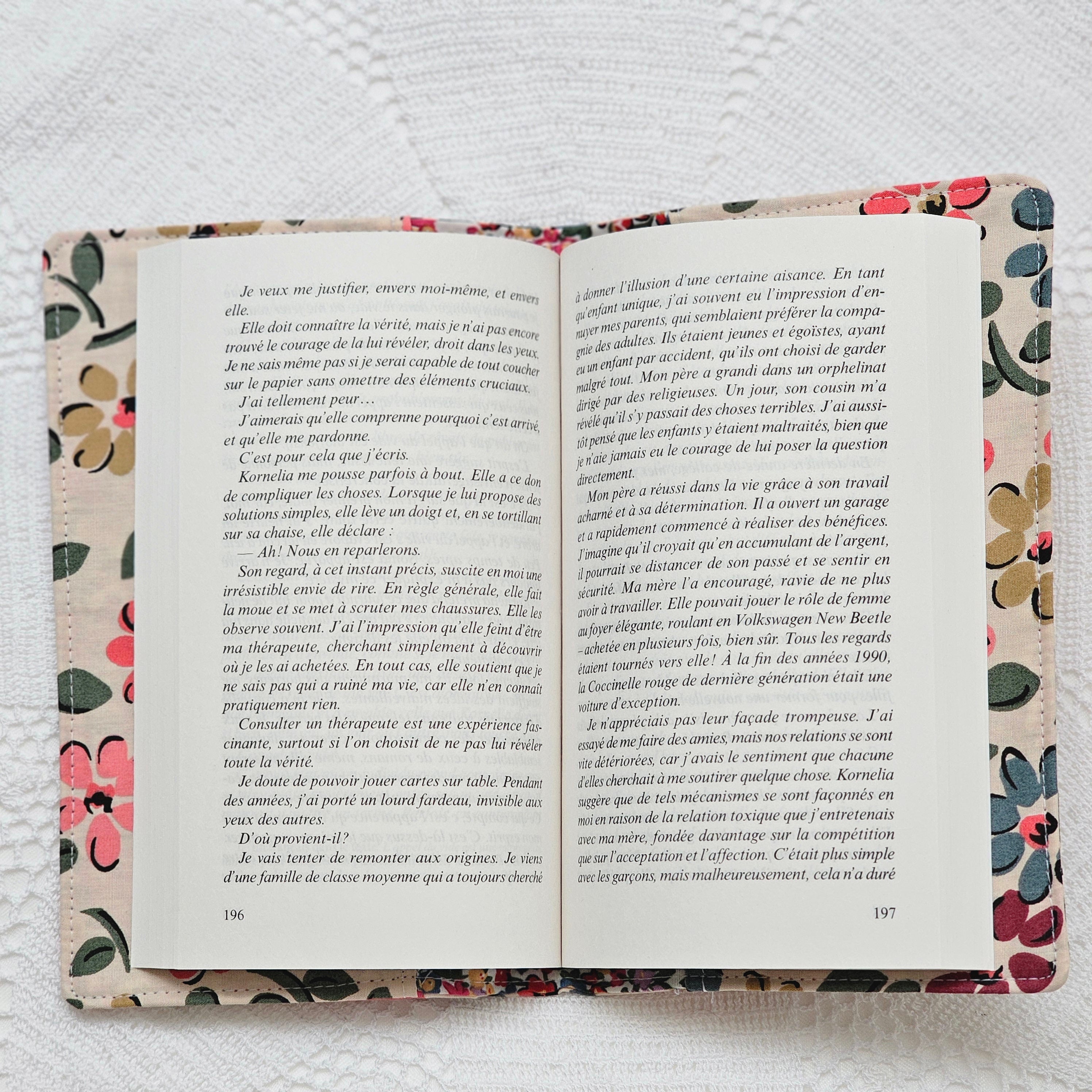 Housse tissu pour livre de poche