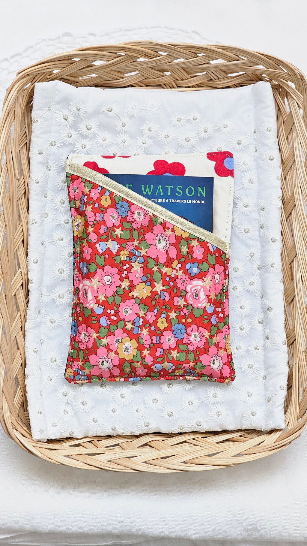 Pochette tissu Liberty livre de poche