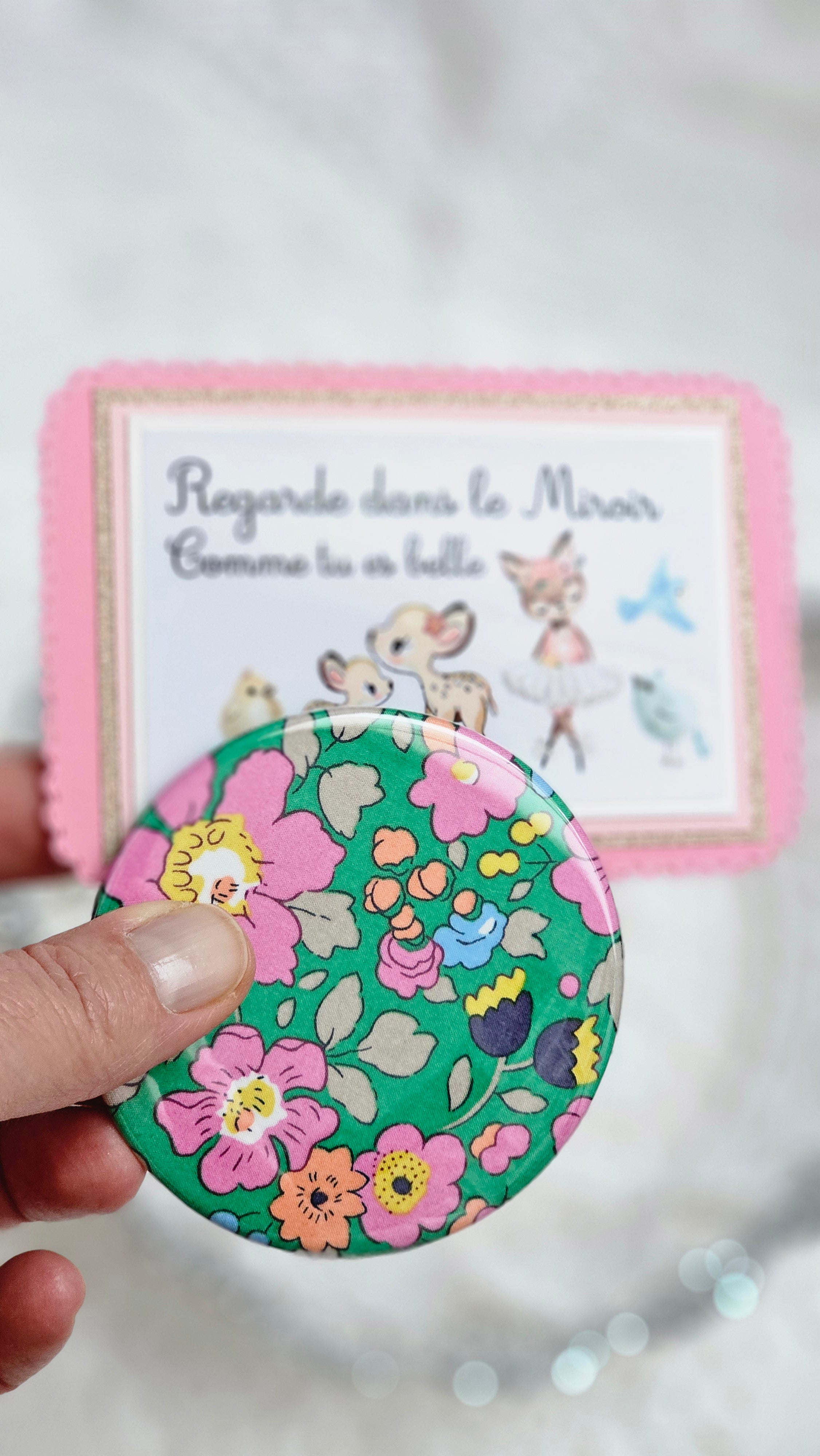 Miroir de poche Liberty et carte