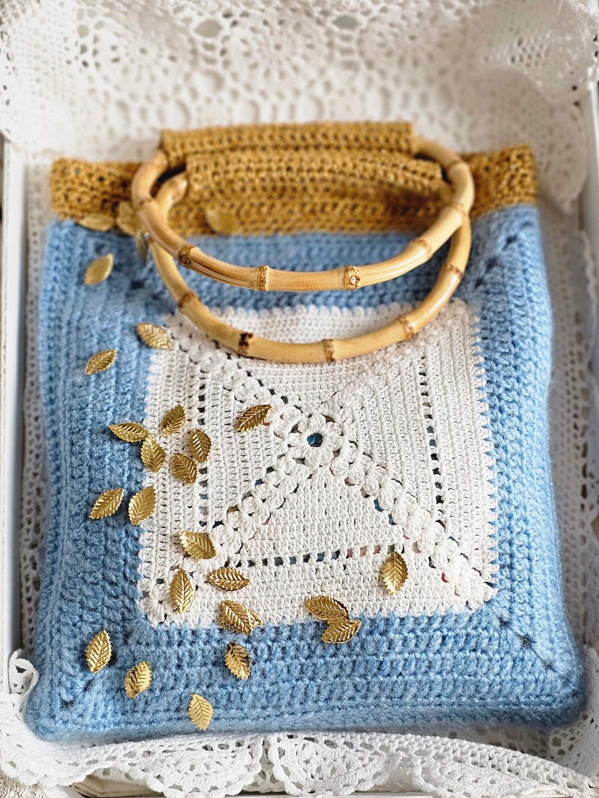 Sac crochet avec anses bambou