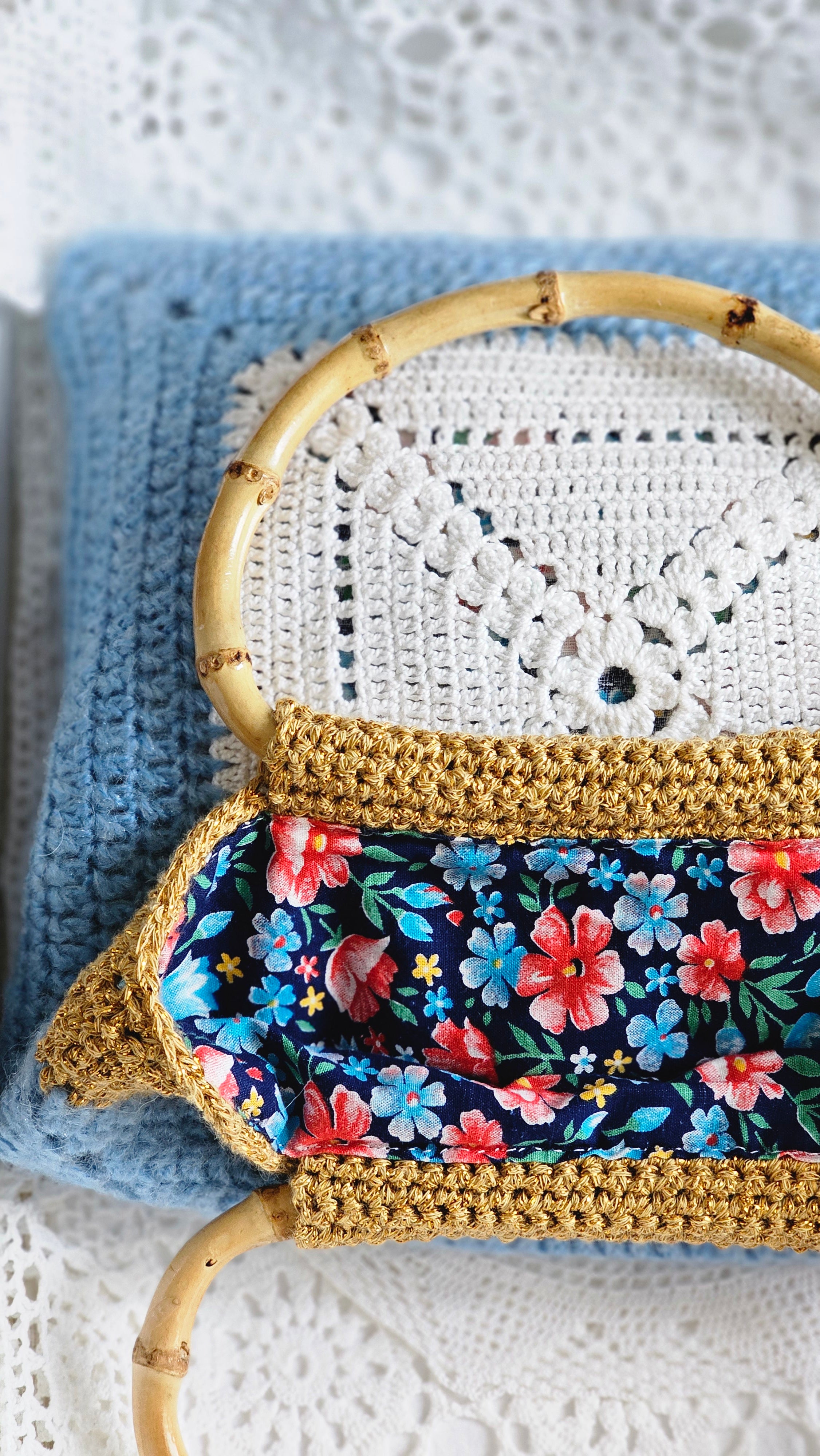 Sac crochet avec anses bambou