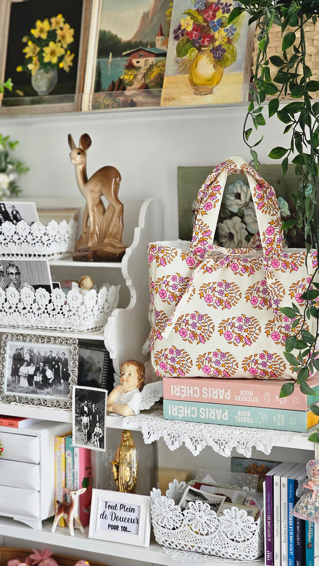Petit sac Cabas tissu fleuri